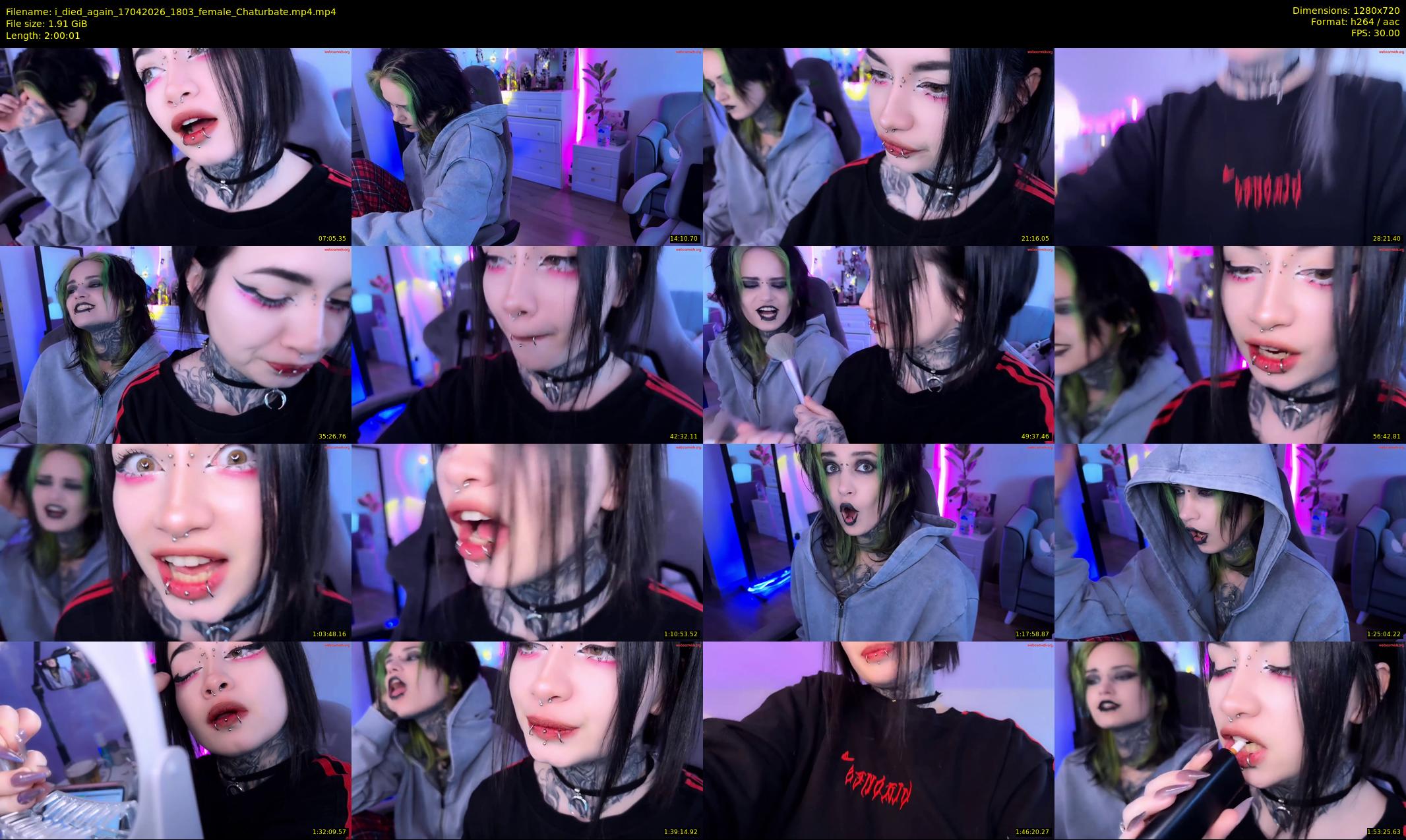 i_died_again — 121 minute Chaturbate female cam show recording, 720p, Apr 17, 2026