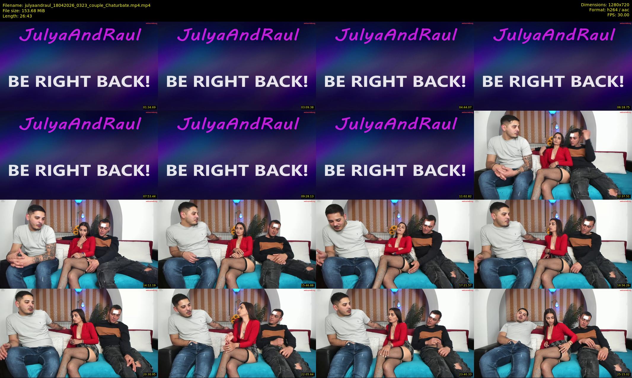 julyaandraul — 27 minute Chaturbate couple cam show recording, 720p, Apr 18, 2026