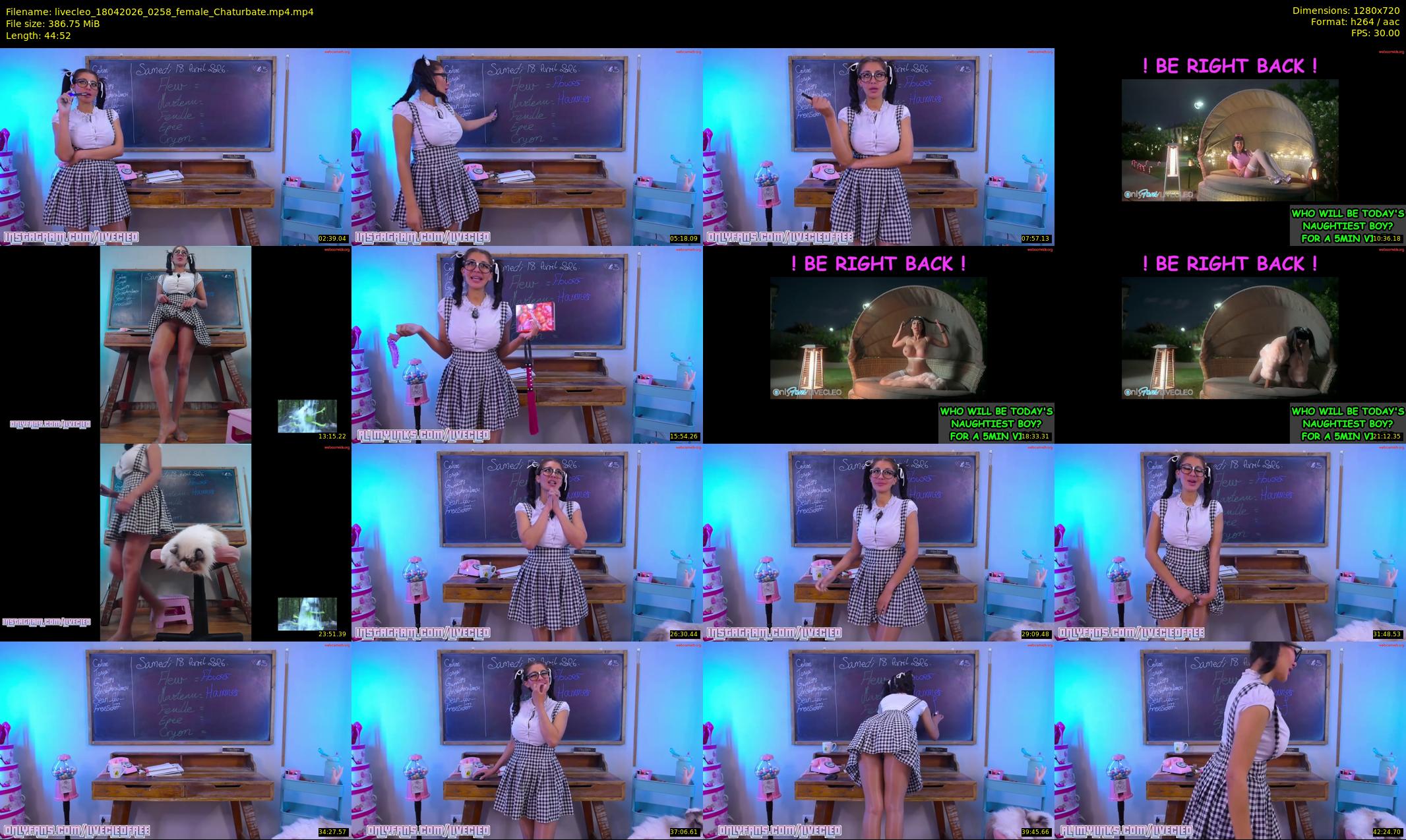 livecleo — 45 minute Chaturbate female cam show recording, 720p, Apr 18, 2026