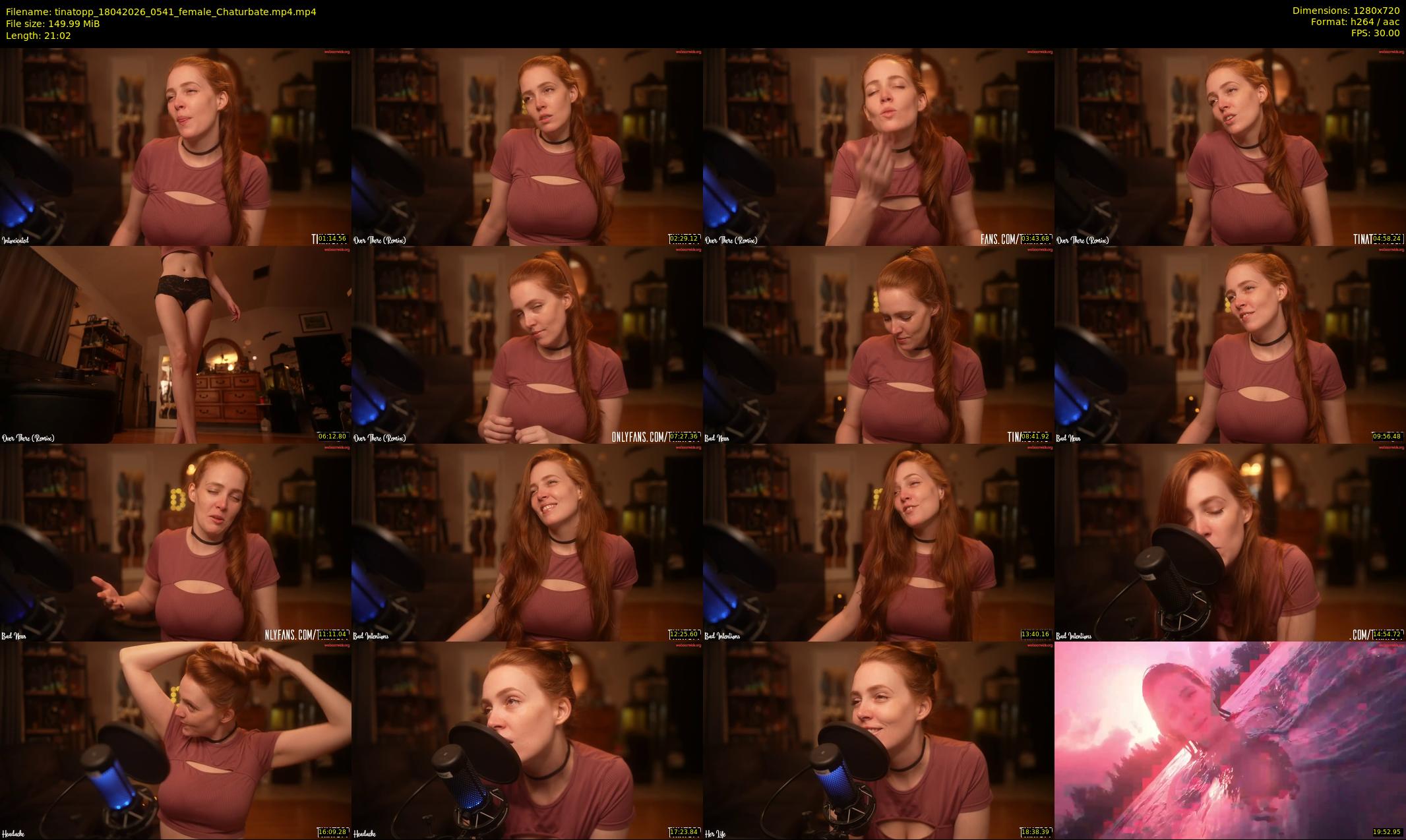 tinatopp — 22 minute Chaturbate female cam show recording, 720p, Apr 18, 2026