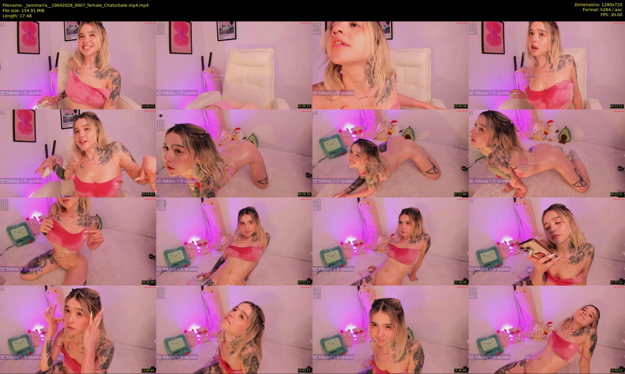 _tammarra_ — 18 minute Chaturbate female cam show recording, 720p, Apr 19, 2026