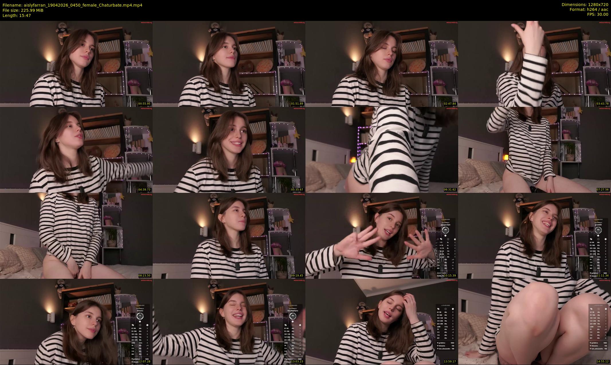aislyfarran — 16 minute Chaturbate female cam show recording, 720p, Apr 19, 2026