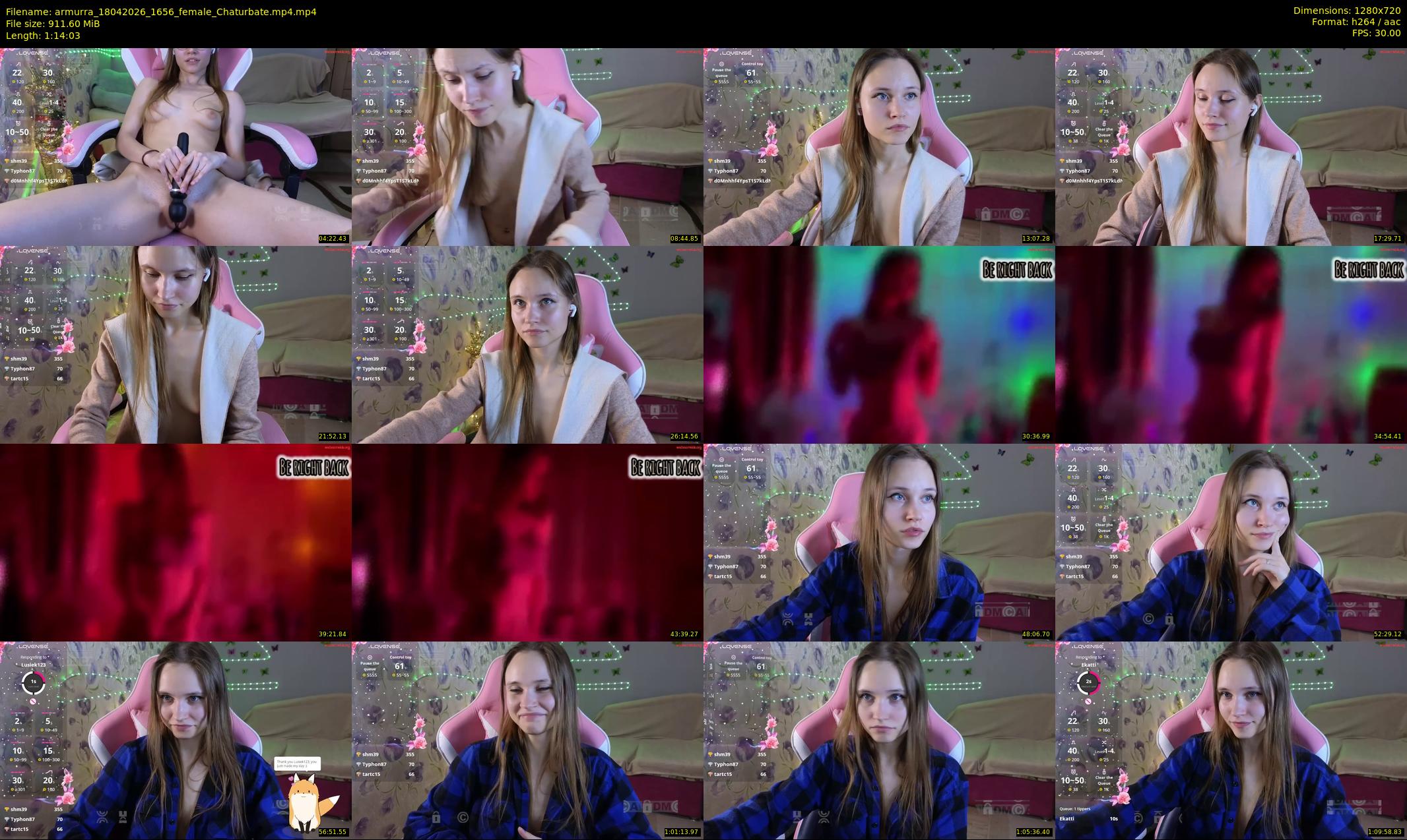 armurra — 75 minute Chaturbate female cam show recording, 720p, Apr 18, 2026