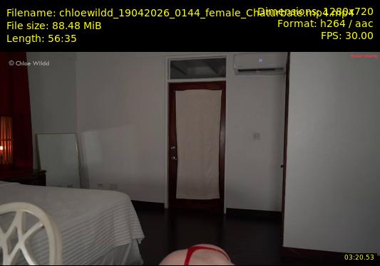 chloewildd — 57 minute Chaturbate female cam show recording, 720p, Apr 19, 2026