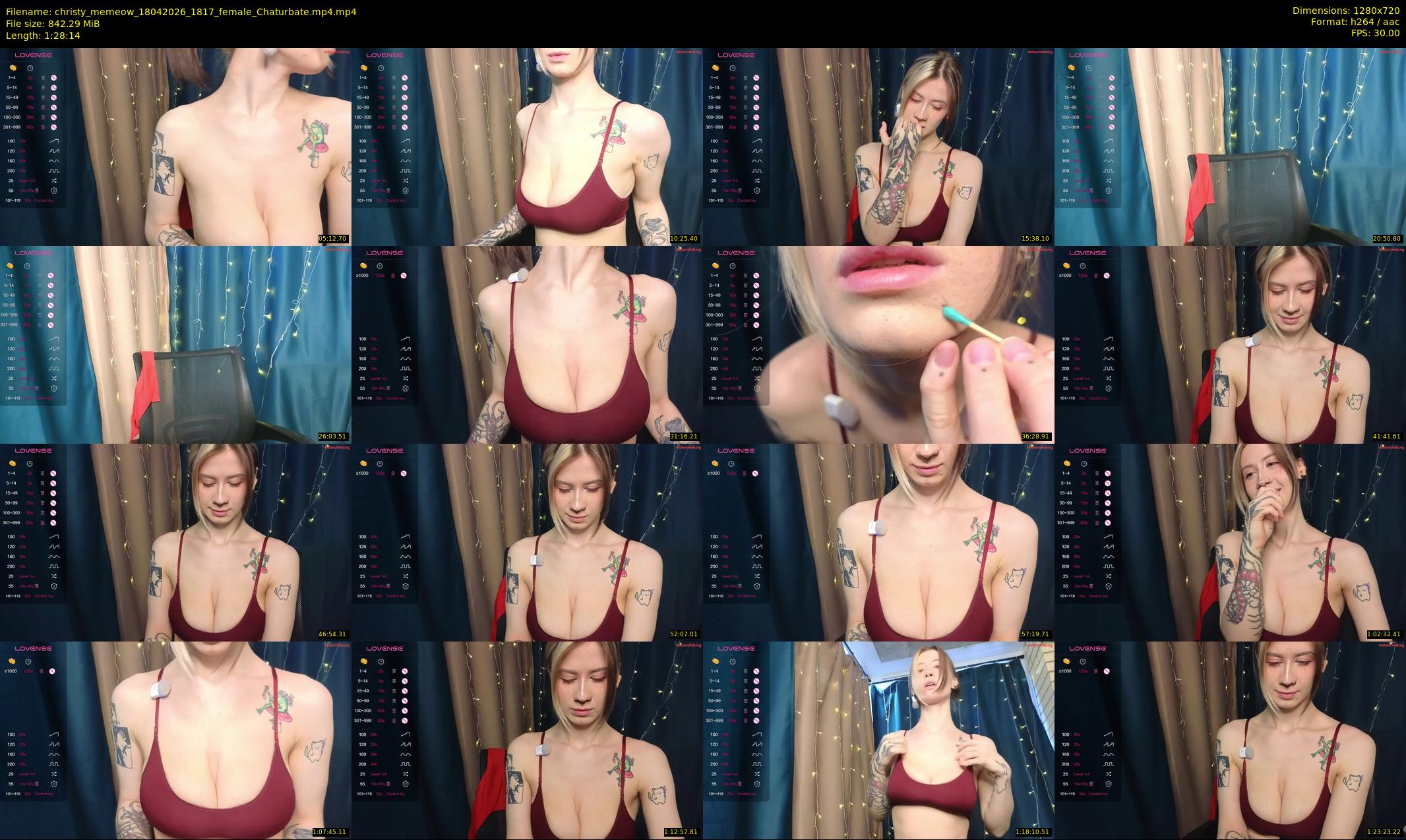 christy_memeow — 89 minute Chaturbate female cam show recording, 720p, Apr 18, 2026