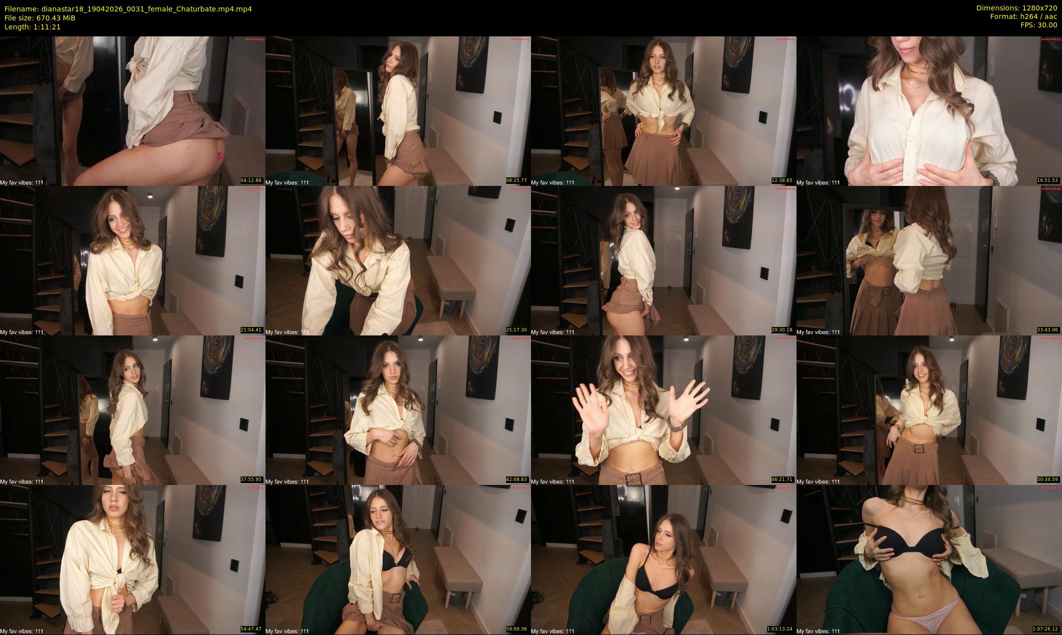 dianastar18 — 72 minute Chaturbate female cam show recording, 720p, Apr 19, 2026