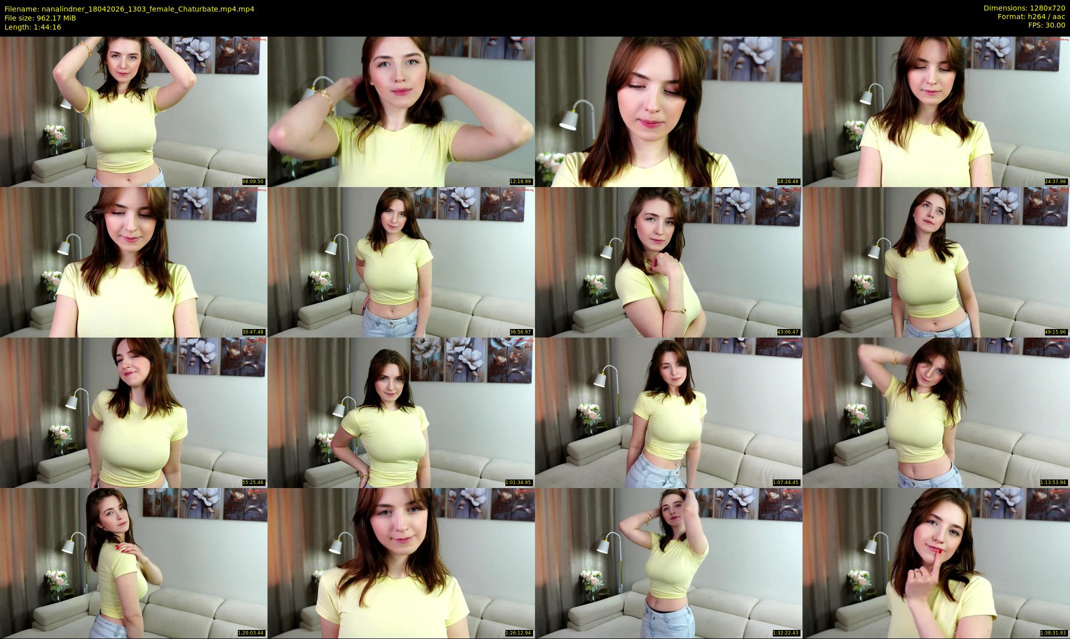 nanalindner — 105 minute Chaturbate female cam show recording, 720p, Apr 18, 2026