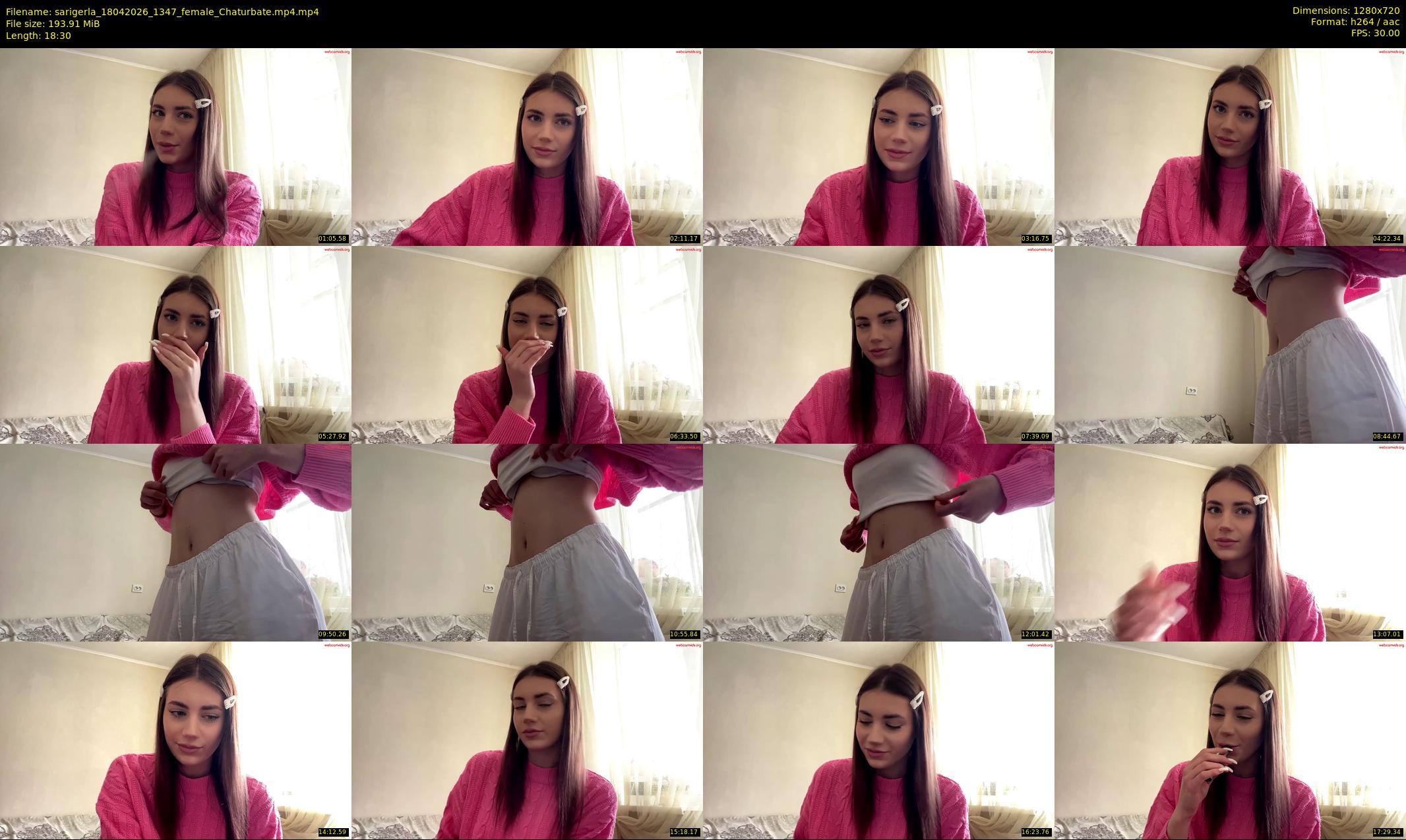 sarigerla — 19 minute Chaturbate female cam show recording, 720p, Apr 18, 2026