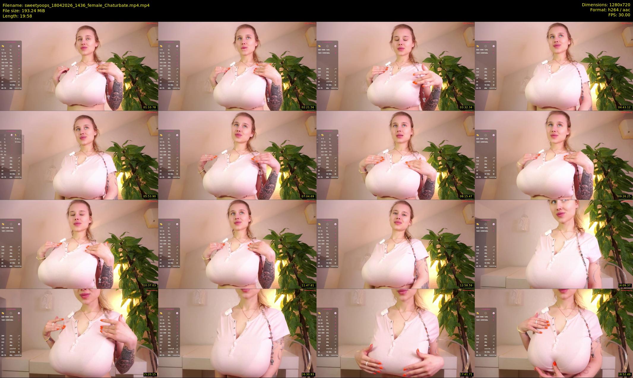sweetyoops — 20 minute Chaturbate female cam show recording, 720p, Apr 18, 2026