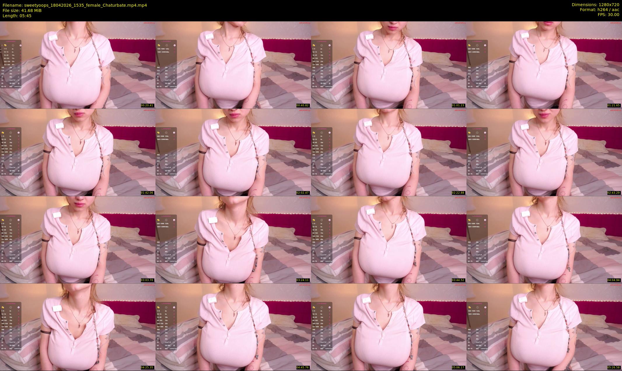 sweetyoops — 6 minute Chaturbate female cam show recording, 720p, Apr 18, 2026