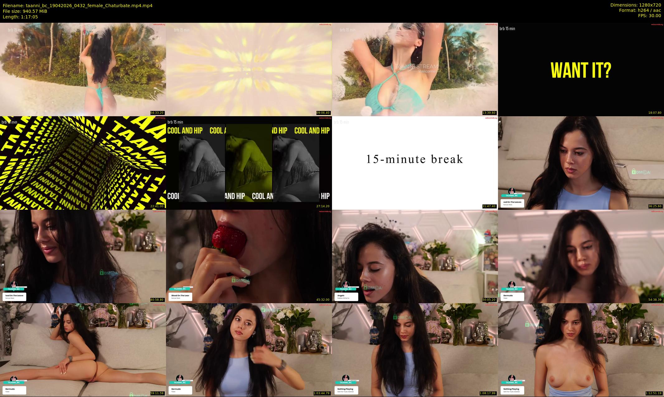 taanni_bc — 78 minute Chaturbate female cam show recording, 720p, Apr 19, 2026