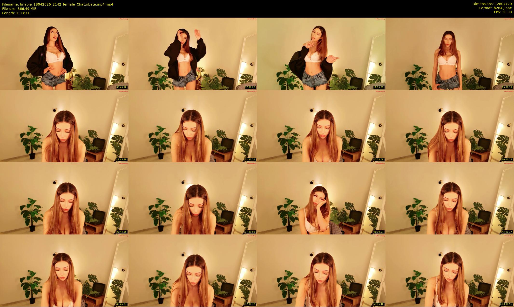 tinapie — 64 minute Chaturbate female cam show recording, 720p, Apr 18, 2026