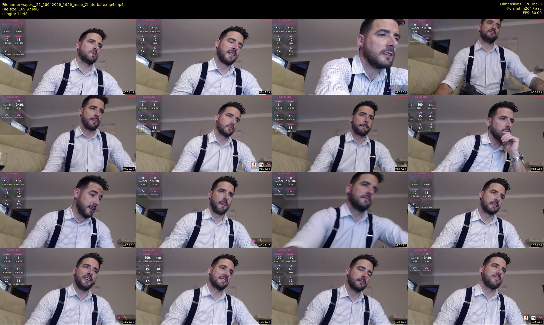 wapos__25 — 15 minute Chaturbate male cam show recording, 720p, Apr 18, 2026