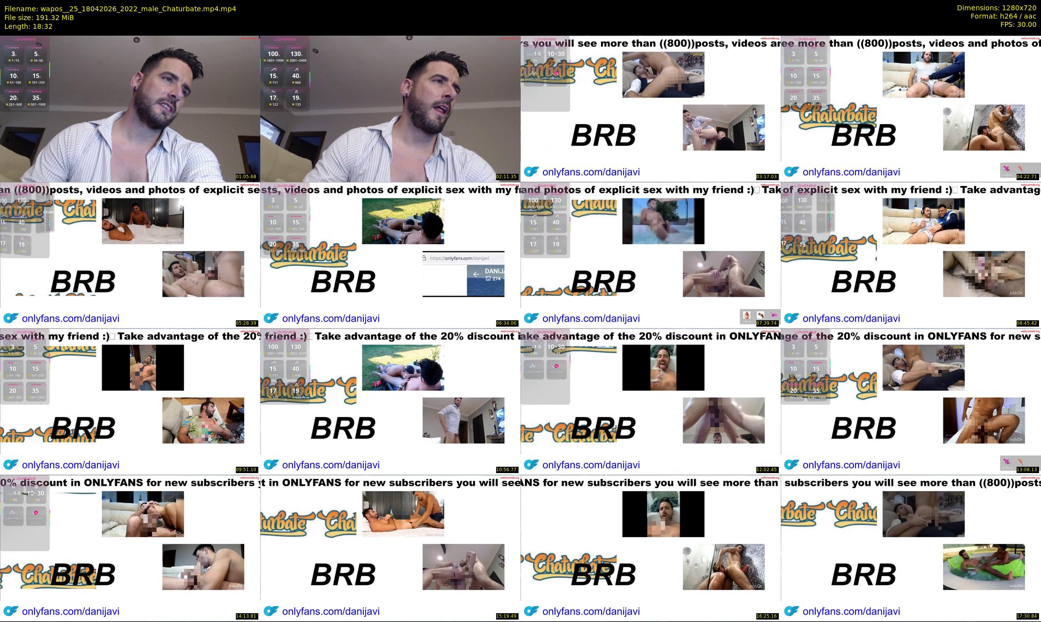 wapos__25 — 19 minute Chaturbate male cam show recording, 720p, Apr 18, 2026