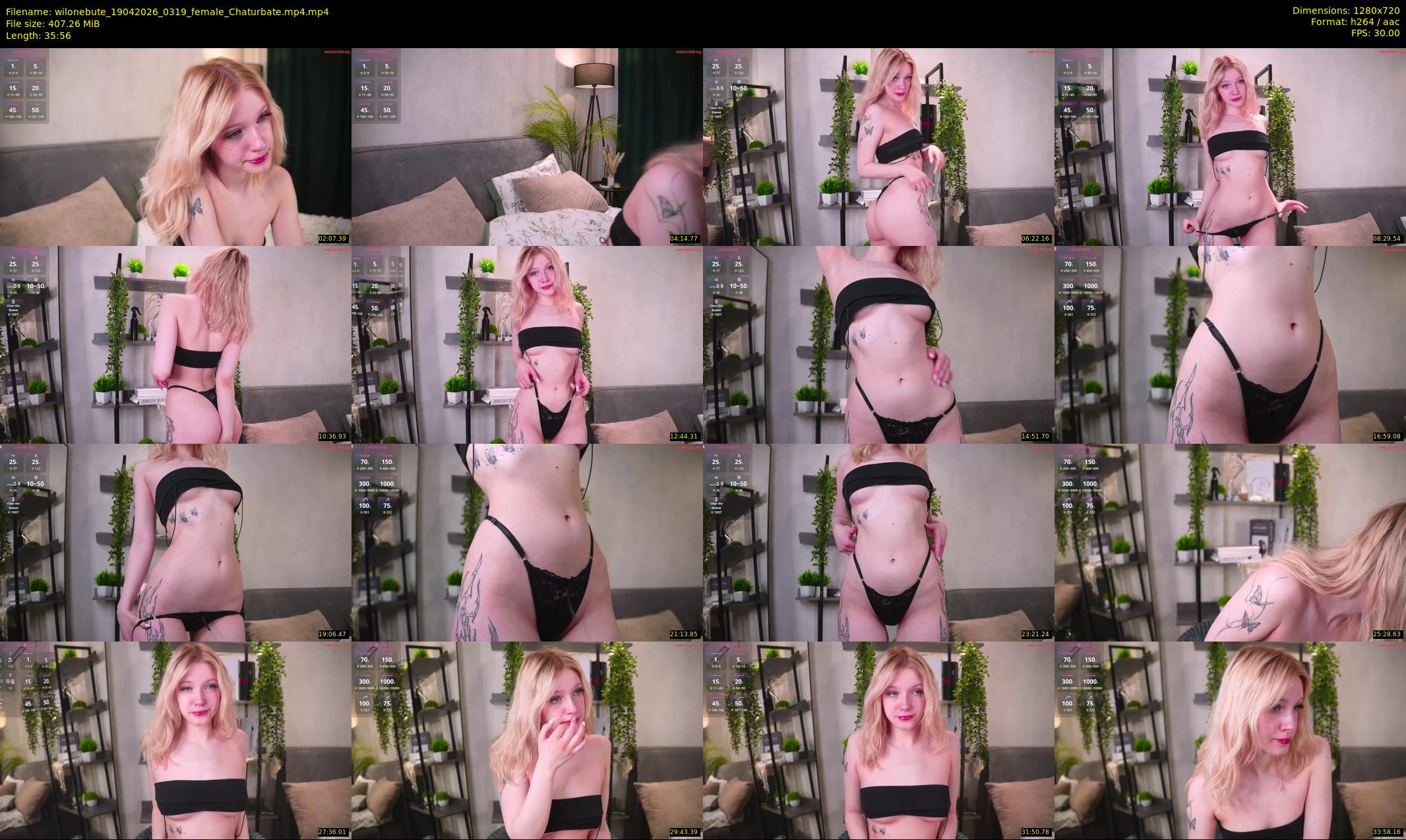 wilonebute — 36 minute Chaturbate female cam show recording, 720p, Apr 19, 2026