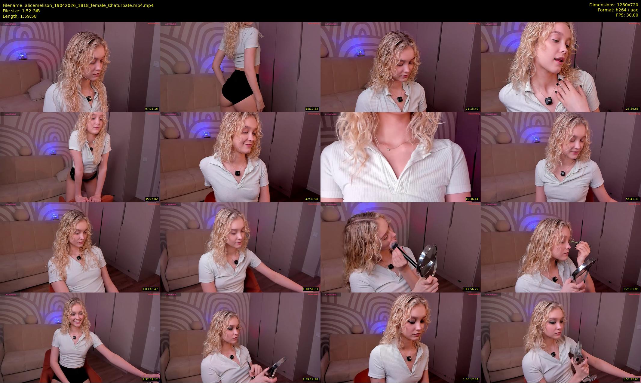 alicemelison — 120 minute Chaturbate female cam show recording, 720p, Apr 19, 2026