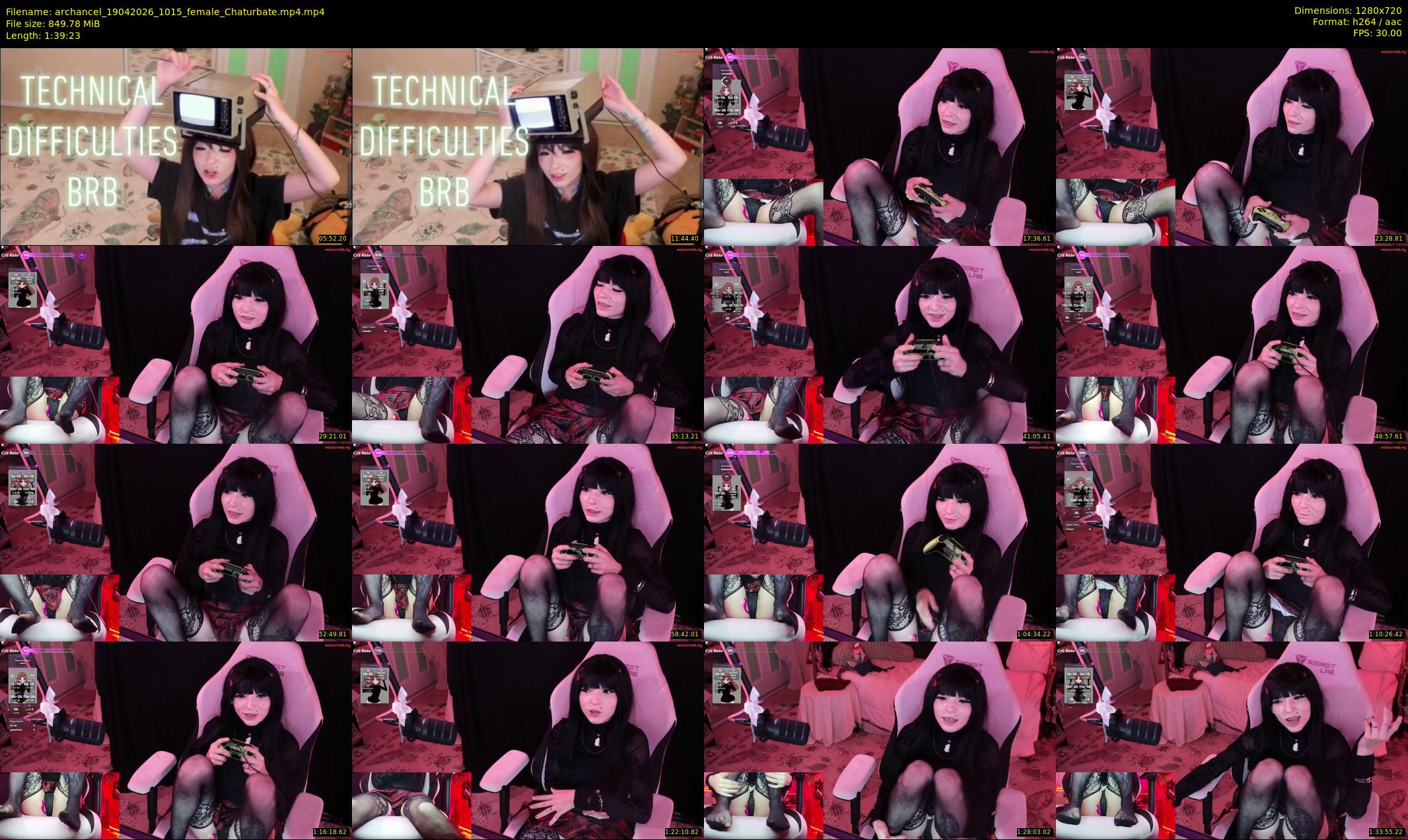 archancel — 100 minute Chaturbate female cam show recording, 720p, Apr 19, 2026
