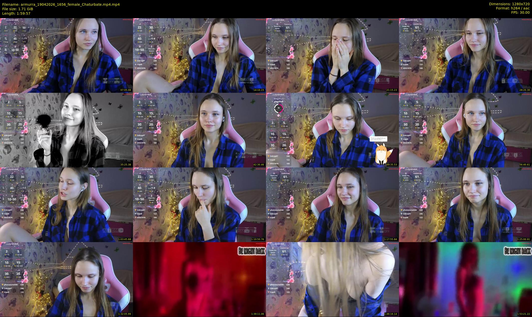 armurra — 120 minute Chaturbate female cam show recording, 720p, Apr 19, 2026