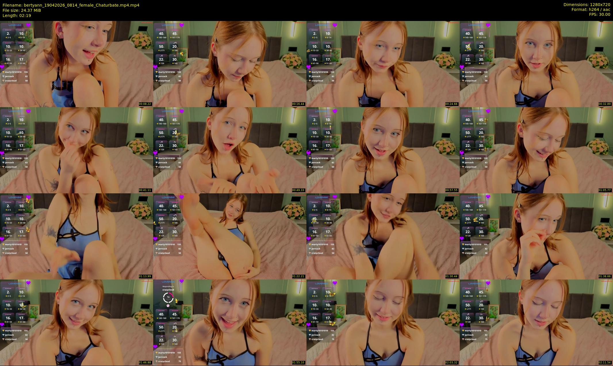 bertyann — 3 minute Chaturbate female cam show recording, 720p, Apr 19, 2026