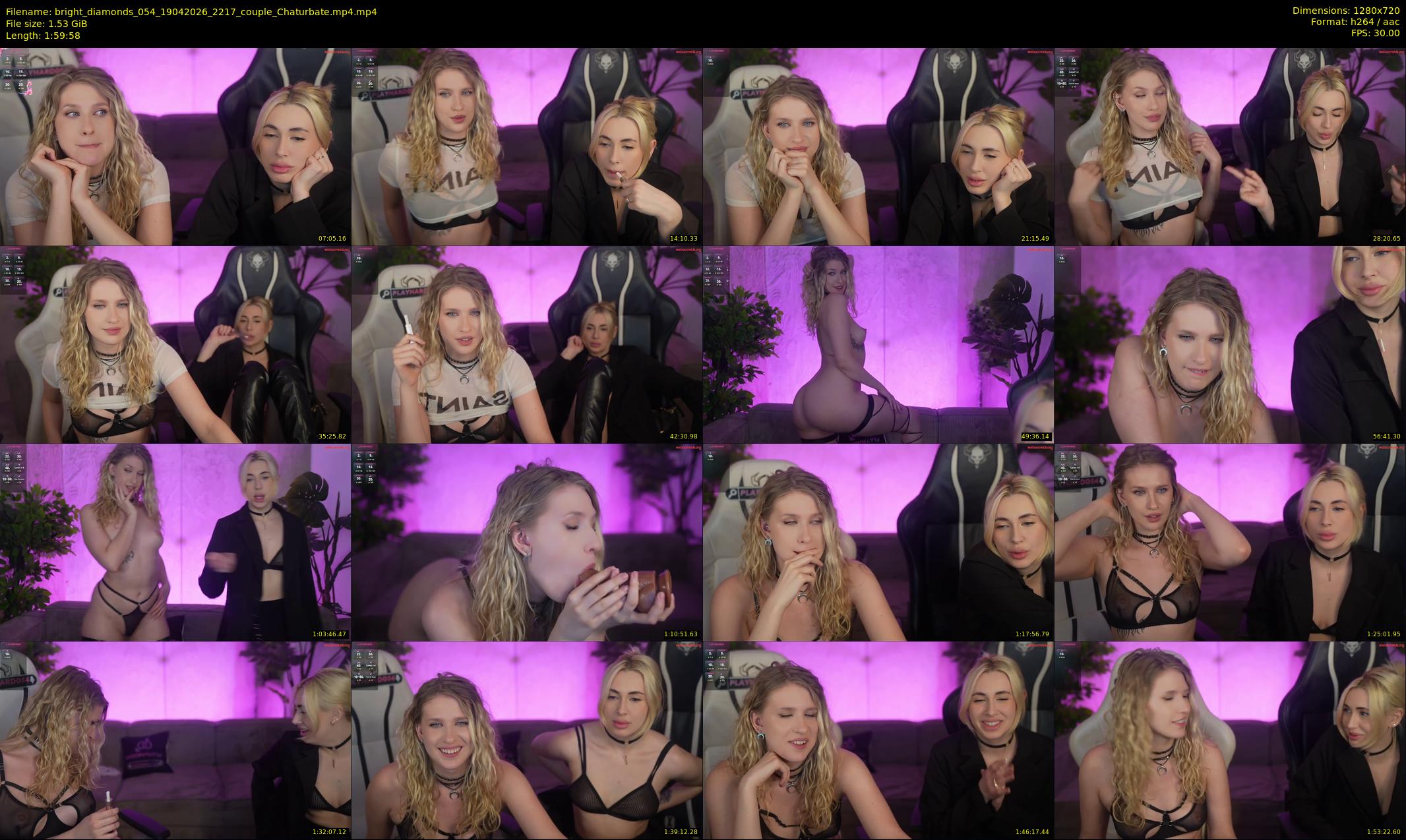 bright_diamonds_054 — 120 minute Chaturbate couple cam show recording, 720p, Apr 19, 2026