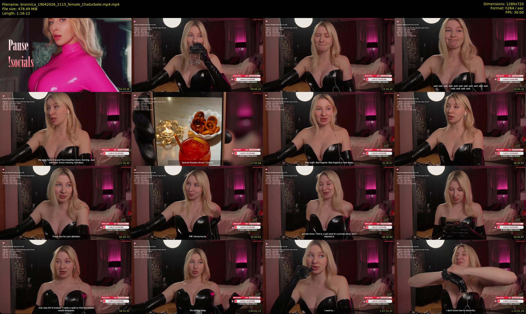 bronnica — 77 minute Chaturbate female cam show recording, 720p, Apr 19, 2026