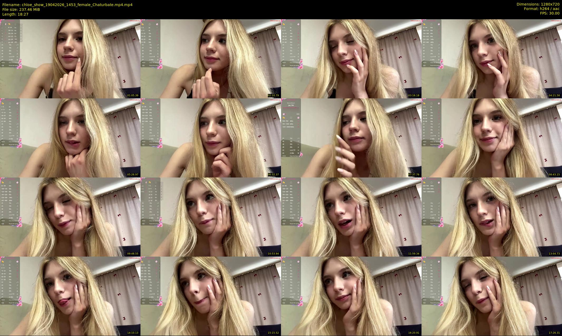 chloe_show — 19 minute Chaturbate female cam show recording, 720p, Apr 19, 2026