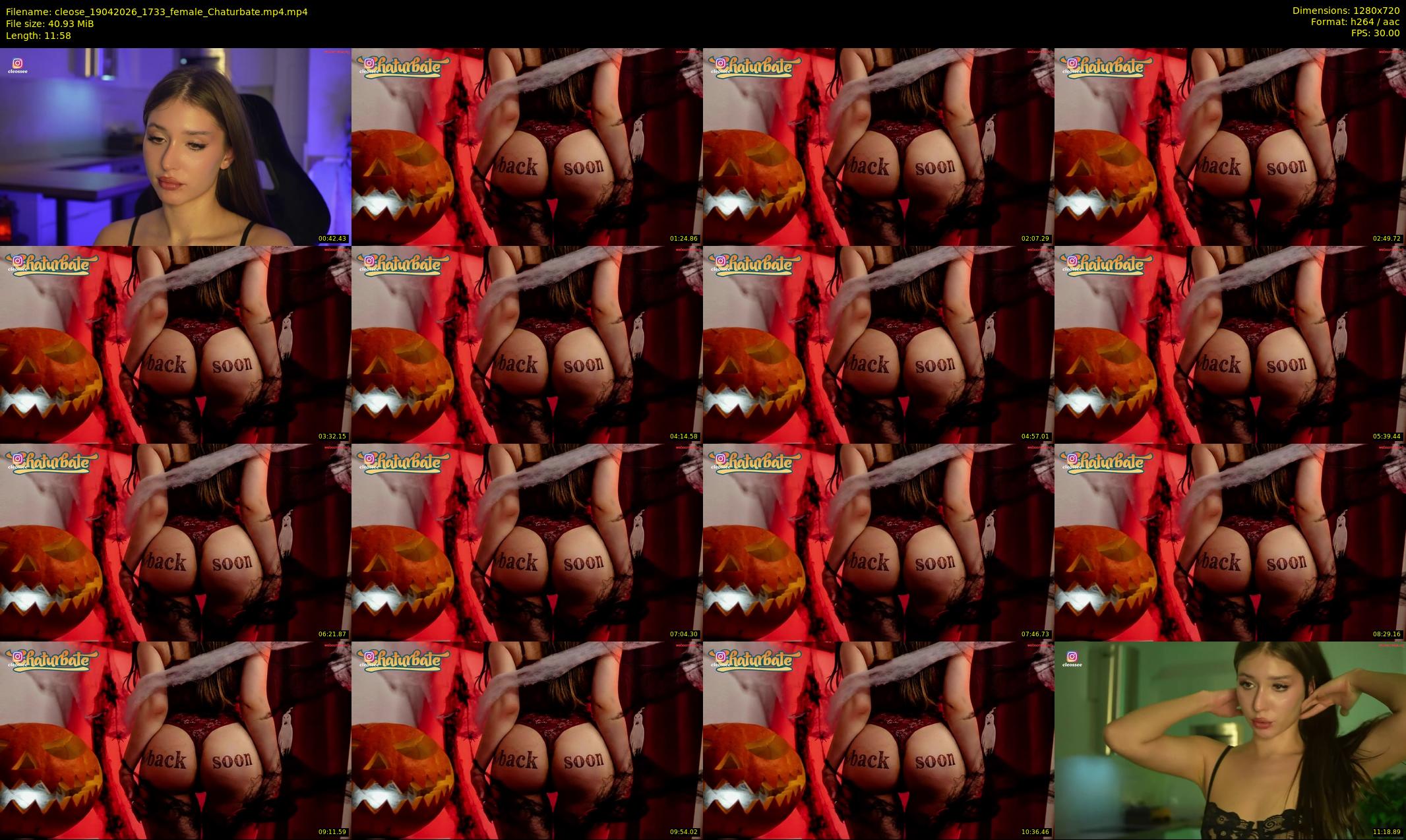 cleose — 12 minute Chaturbate female cam show recording, 720p, Apr 19, 2026