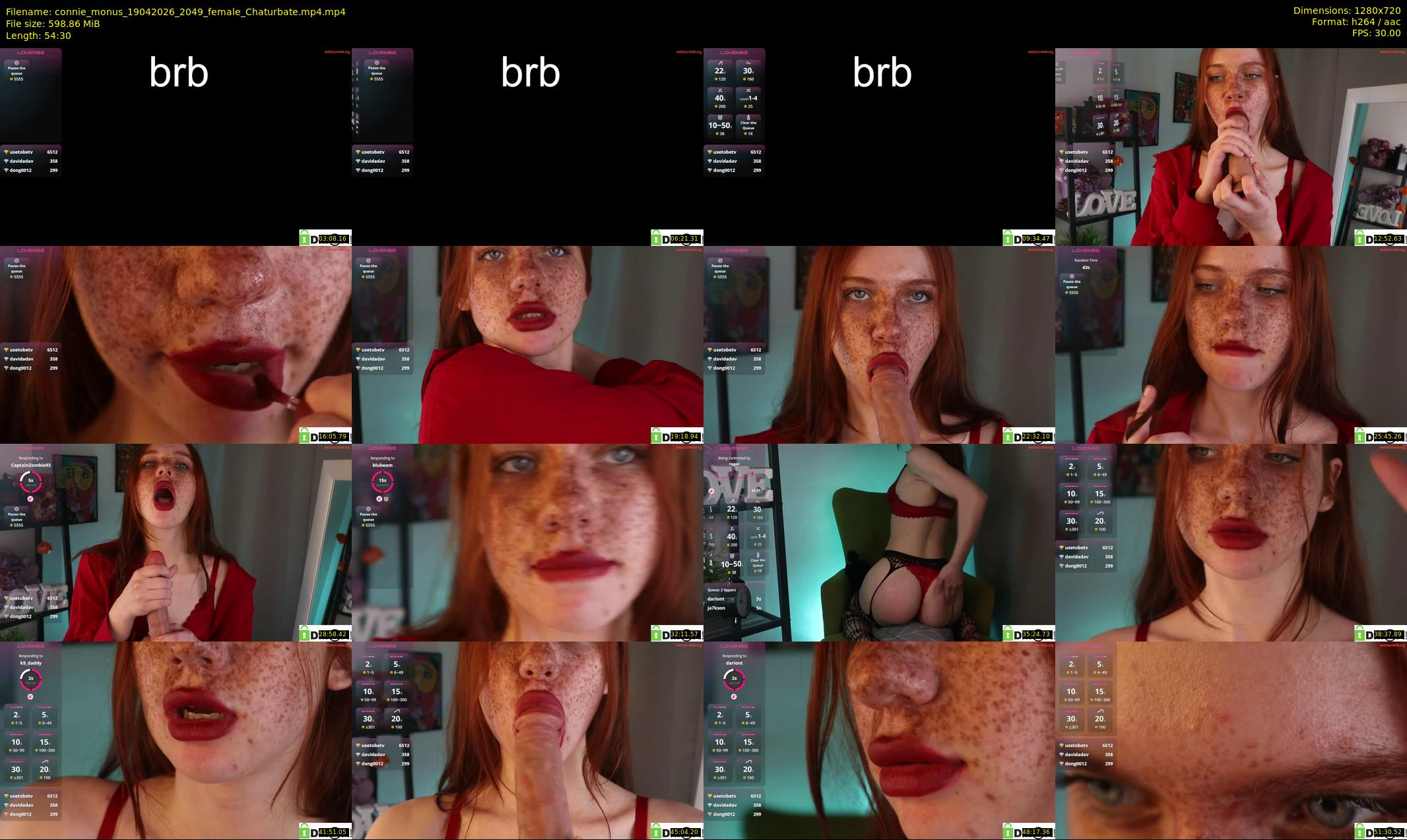 connie_monus — 55 minute Chaturbate female cam show recording, 720p, Apr 19, 2026