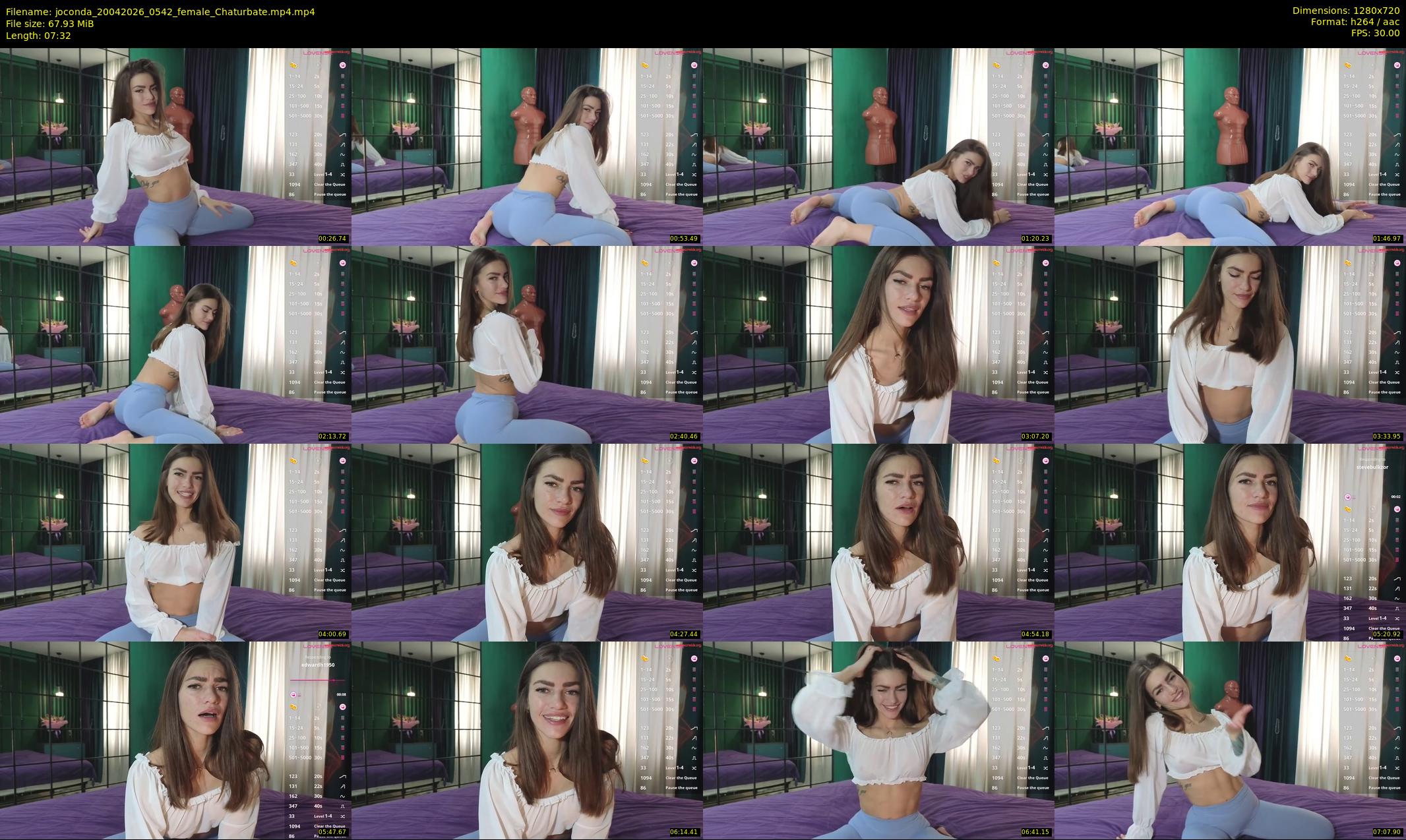 joconda — 8 minute Chaturbate female cam show recording, 720p, Apr 20, 2026