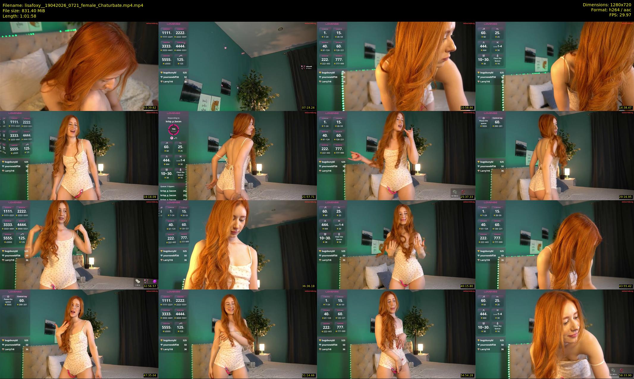 lisafoxy_ — 62 minute Chaturbate female cam show recording, 720p, Apr 19, 2026