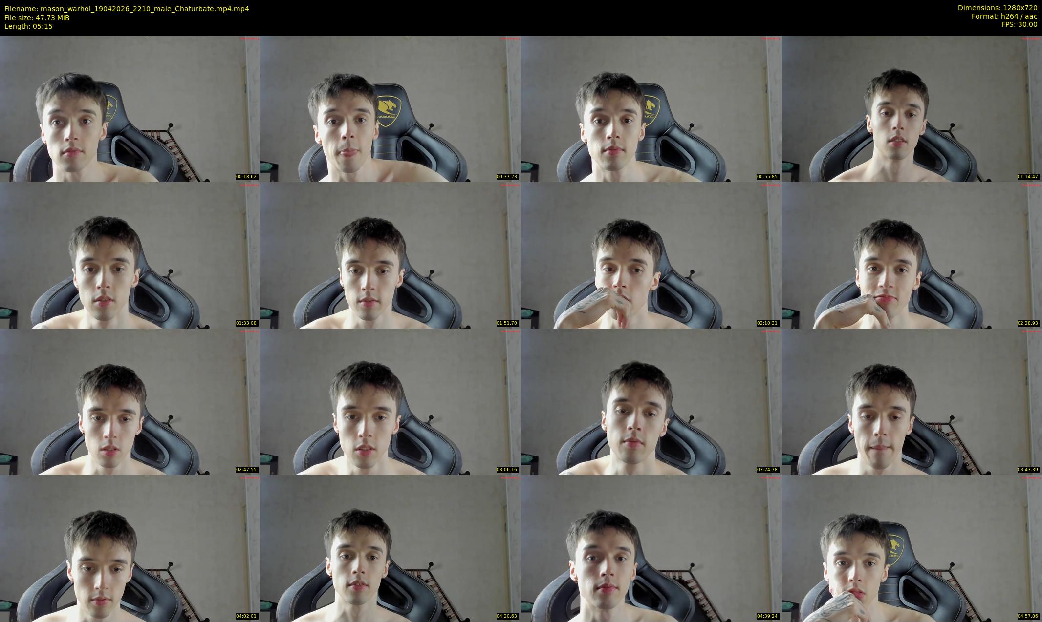 mason_warhol — 6 minute Chaturbate male cam show recording, 720p, Apr 19, 2026