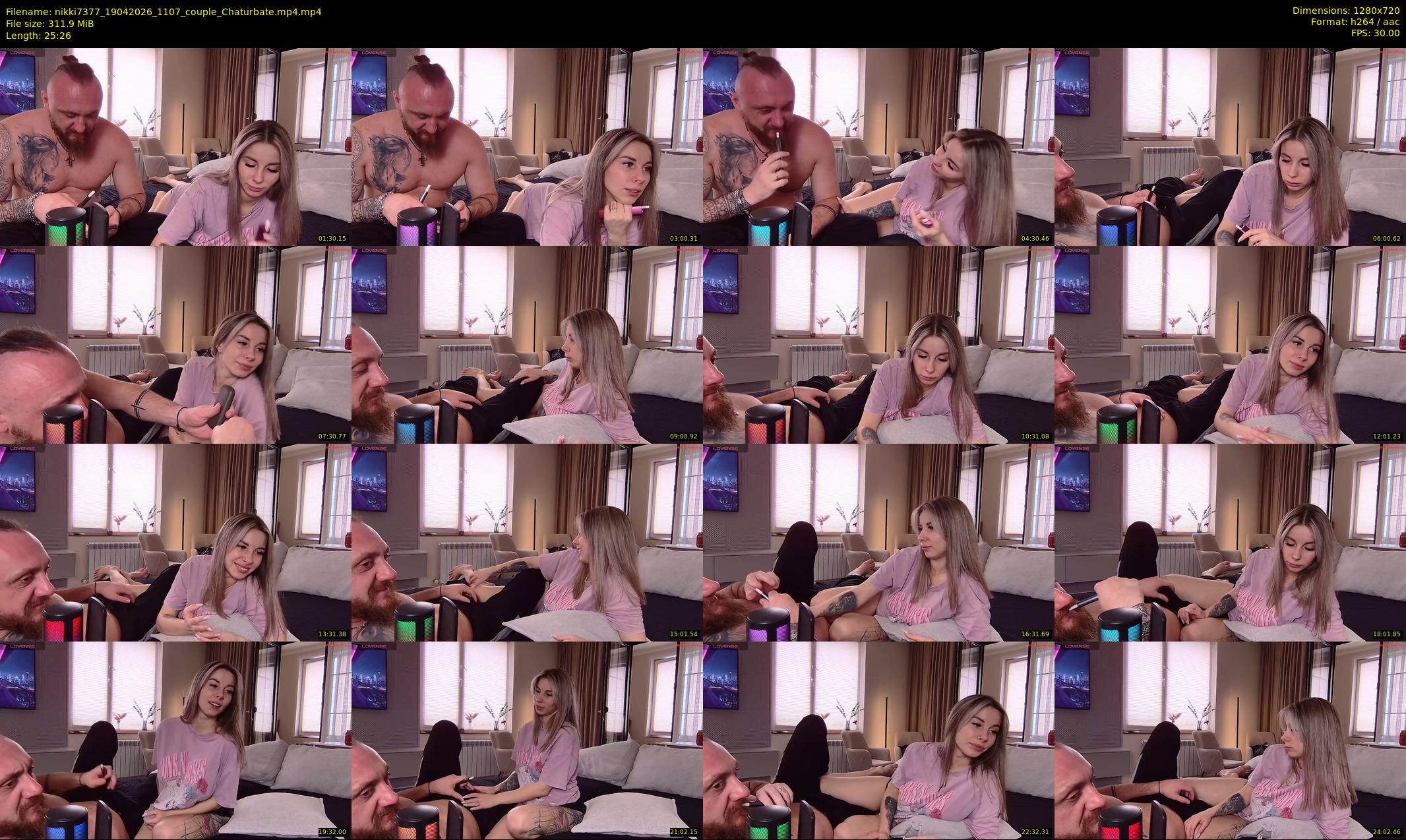 nikki7377 — 26 minute Chaturbate couple cam show recording, 720p, Apr 19, 2026