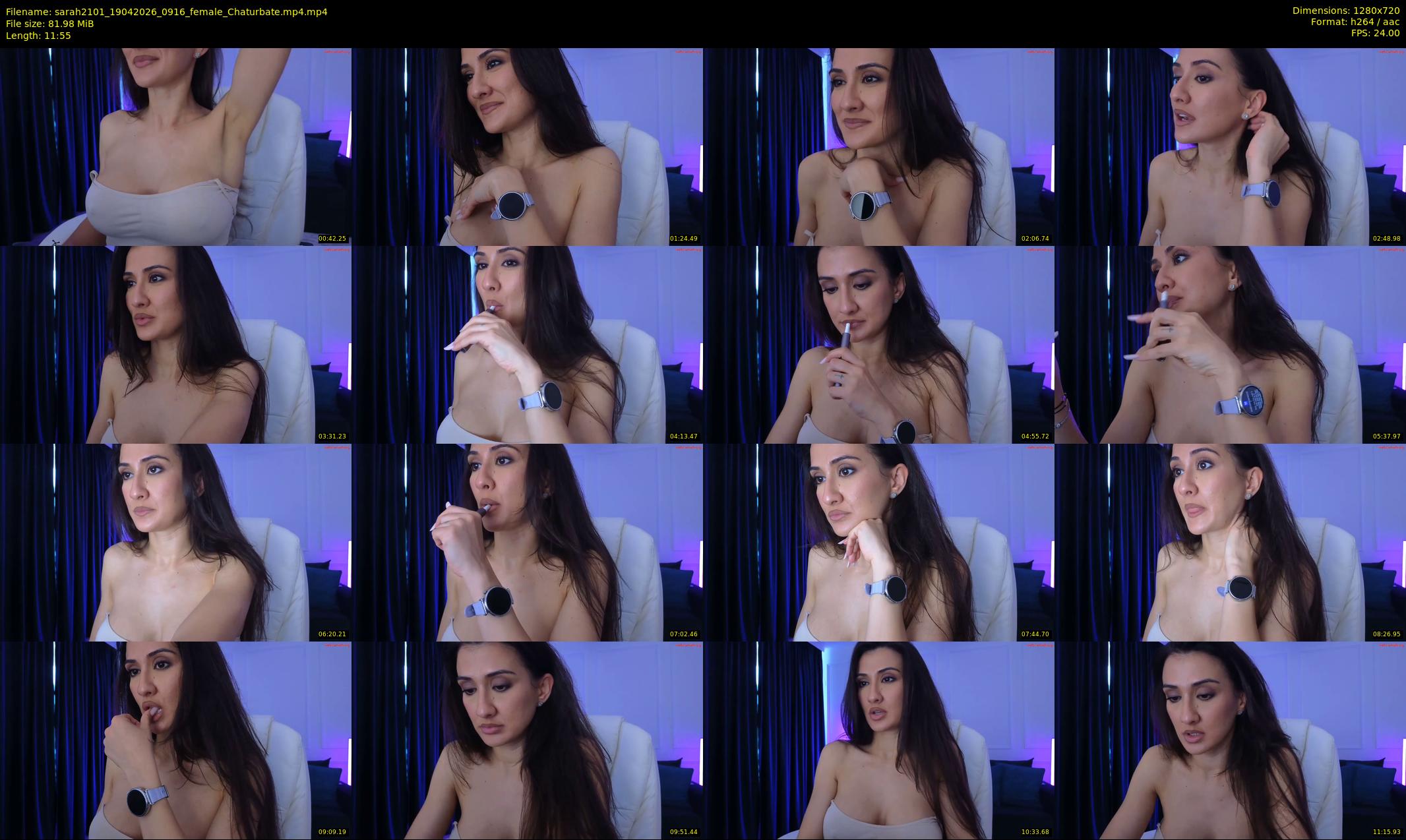sarah2101 — 12 minute Chaturbate female cam show recording, 720p, Apr 19, 2026