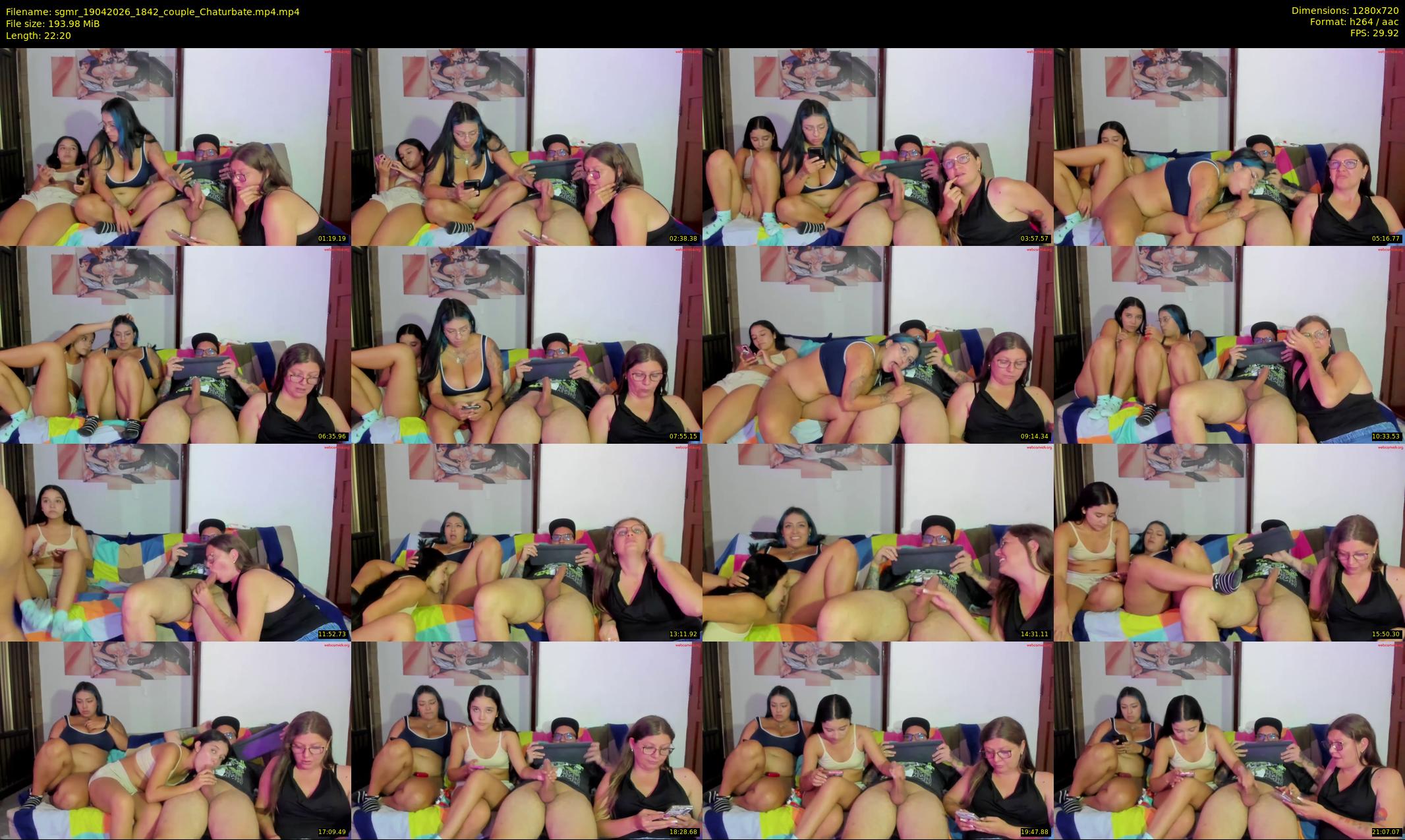 sgmr — 23 minute Chaturbate couple cam show recording, 720p, Apr 19, 2026