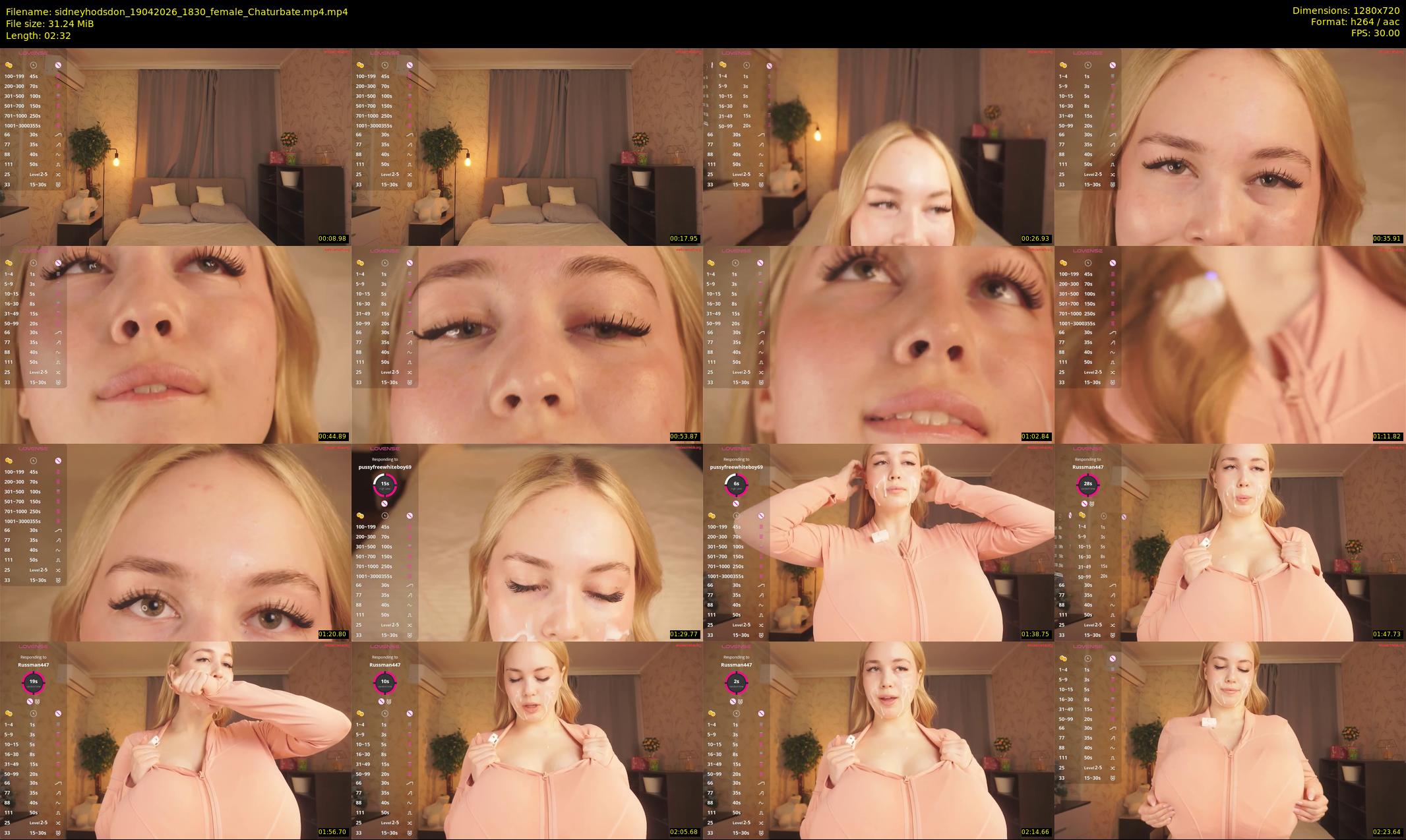 sidneyhodsdon — 3 minute Chaturbate female cam show recording, 720p, Apr 19, 2026