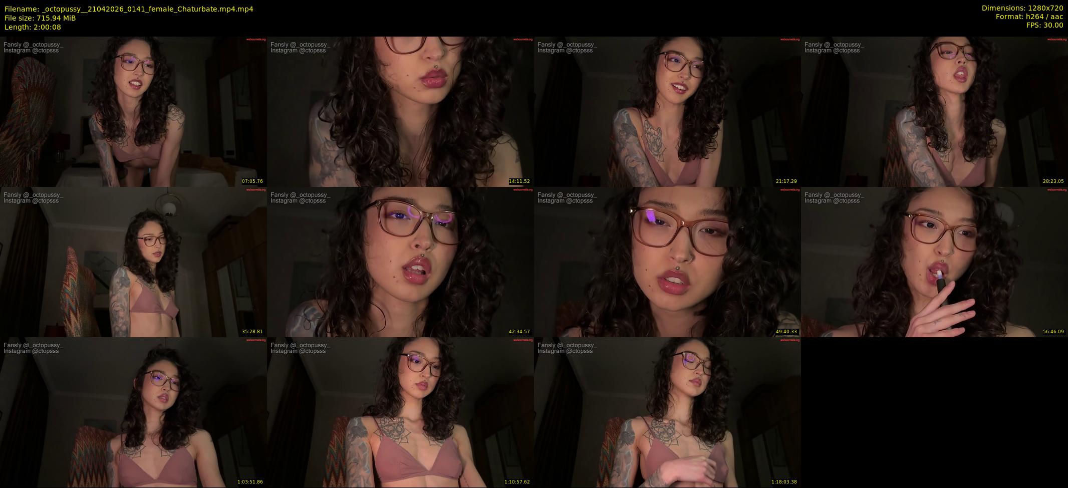 _octopussy_ — 121 minute Chaturbate female cam show recording, 720p, Apr 21, 2026