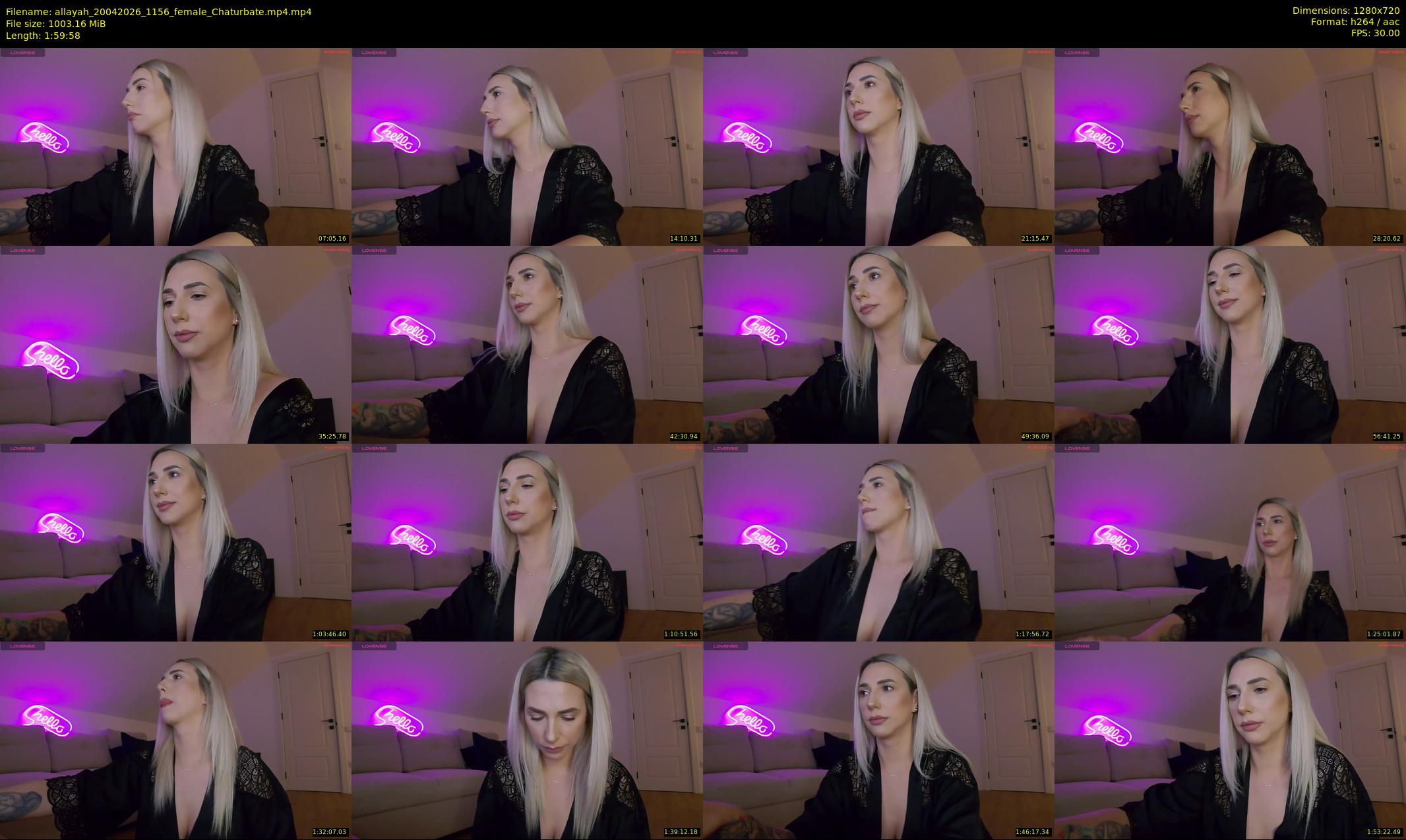 allayah — 120 minute Chaturbate female cam show recording, 720p, Apr 20, 2026