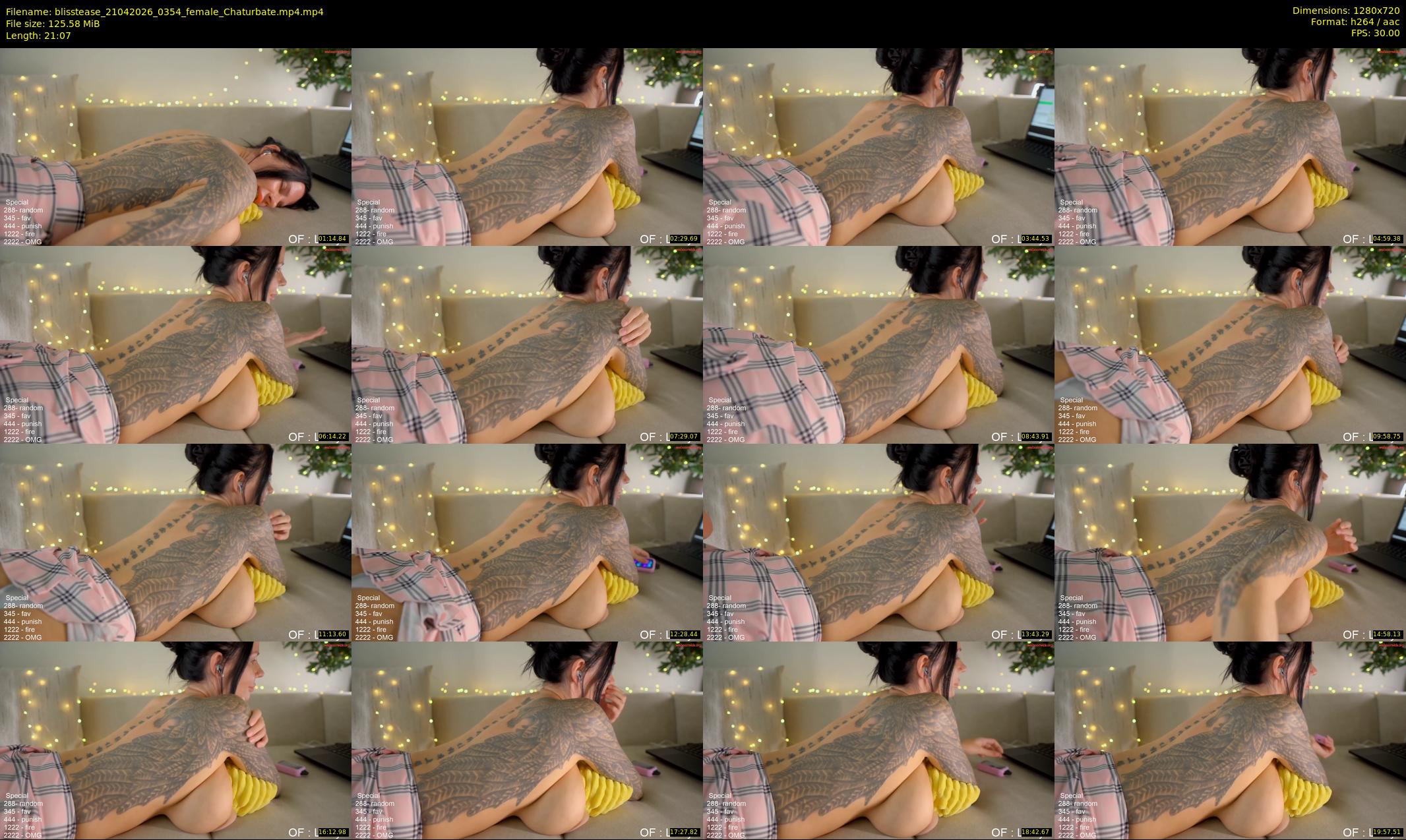 blisstease — 22 minute Chaturbate female cam show recording, 720p, Apr 21, 2026