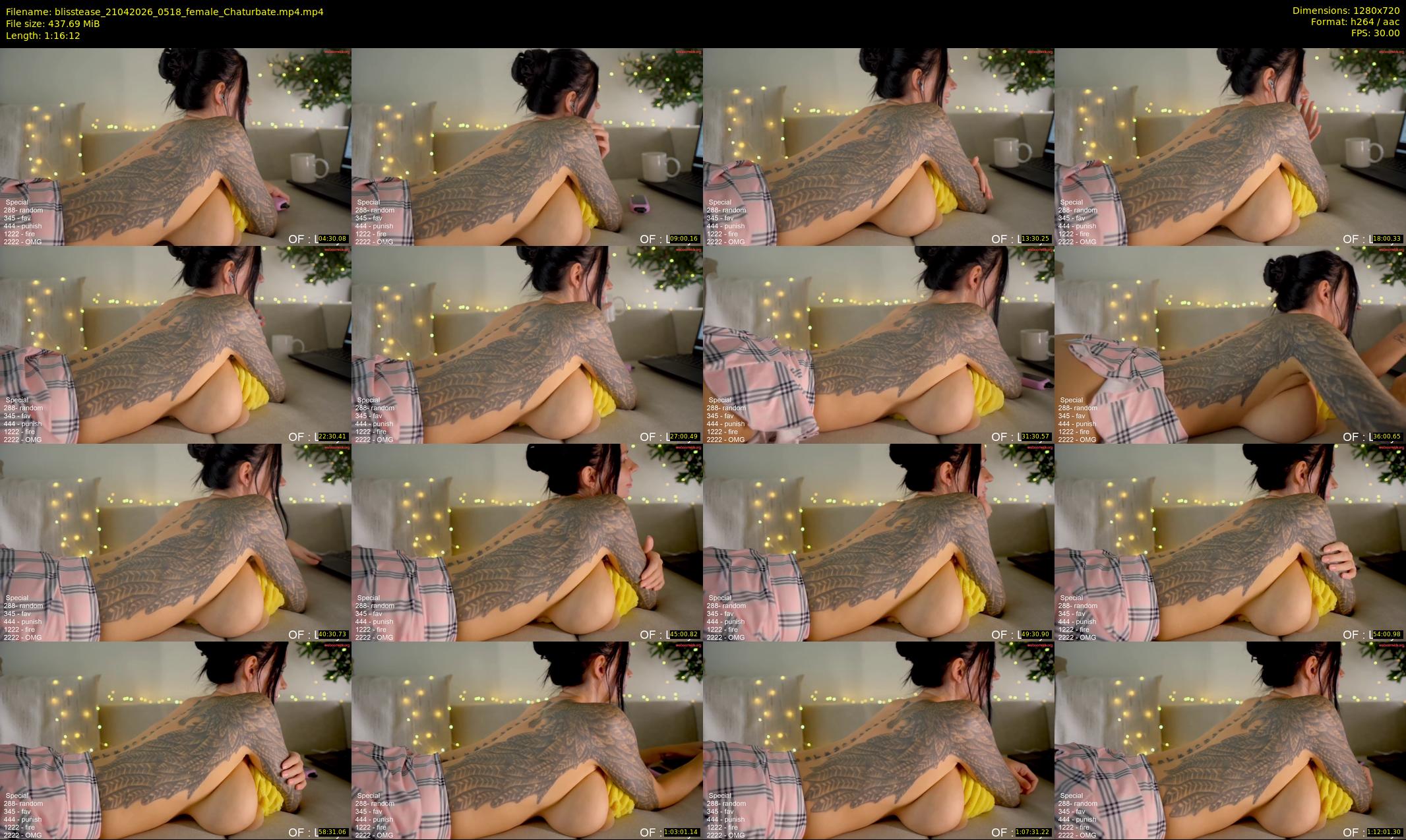 blisstease — 77 minute Chaturbate female cam show recording, 720p, Apr 21, 2026