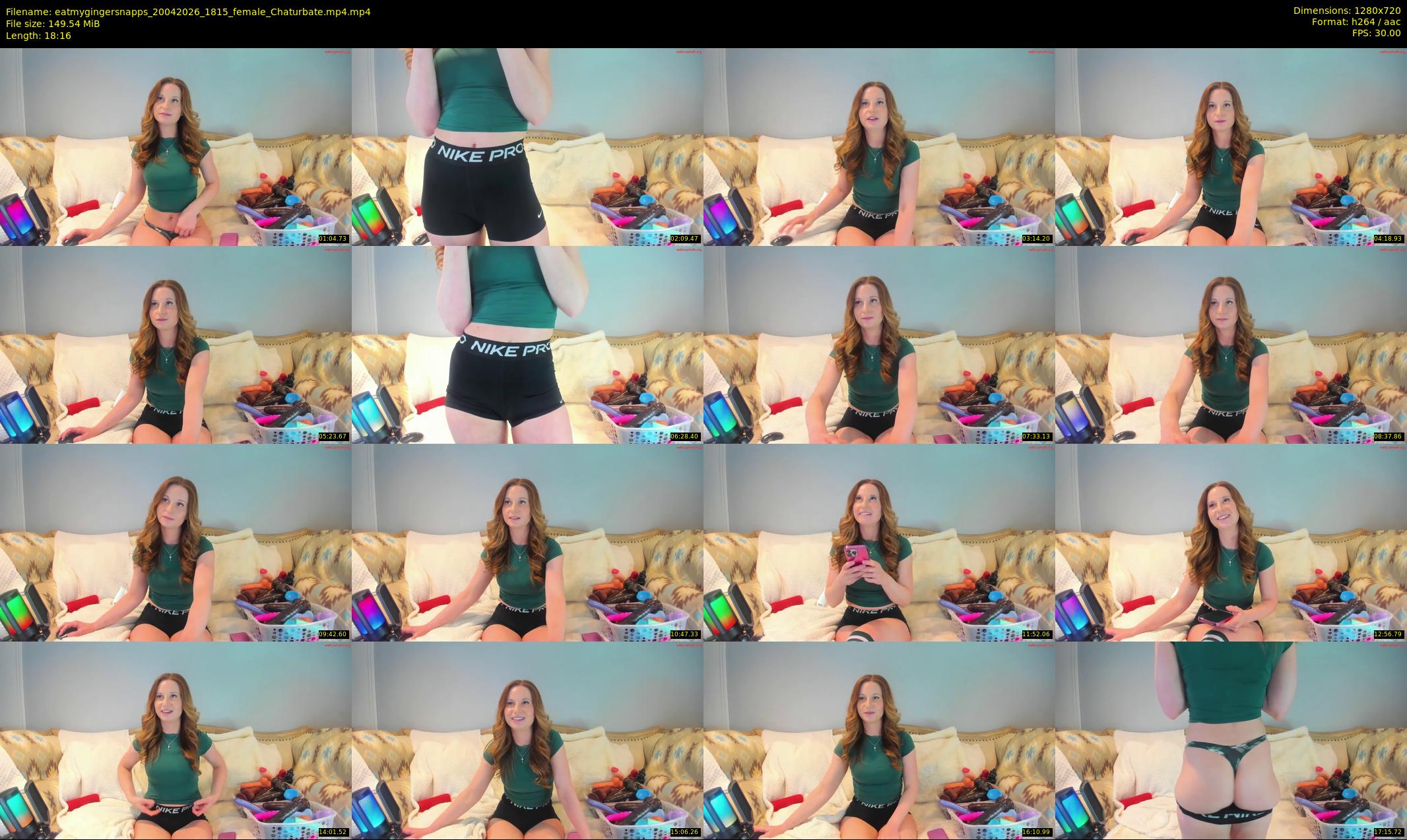 eatmygingersnapps — 19 minute Chaturbate female cam show recording, 720p, Apr 20, 2026