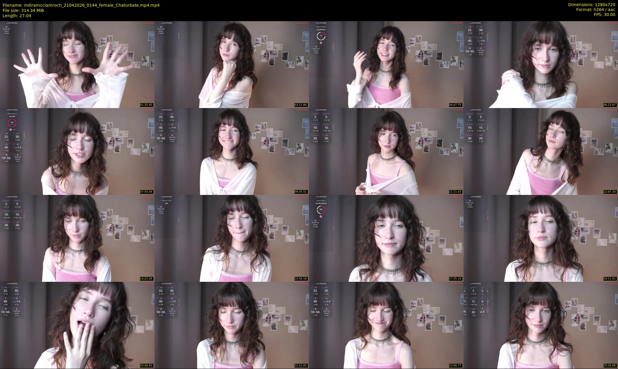 indiramcclamroch — 28 minute Chaturbate female cam show recording, 720p, Apr 21, 2026