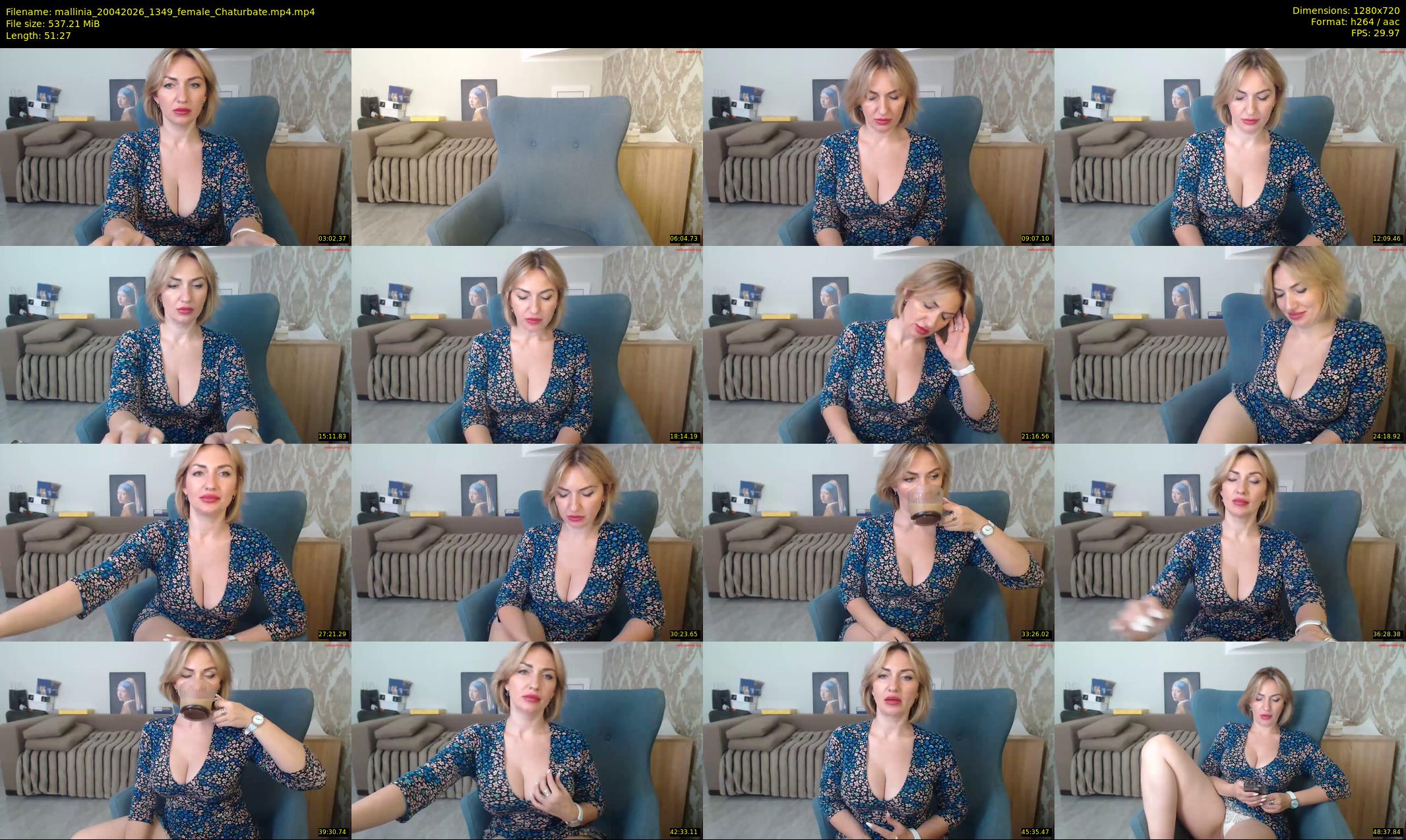 mallinia — 52 minute Chaturbate female cam show recording, 720p, Apr 20, 2026