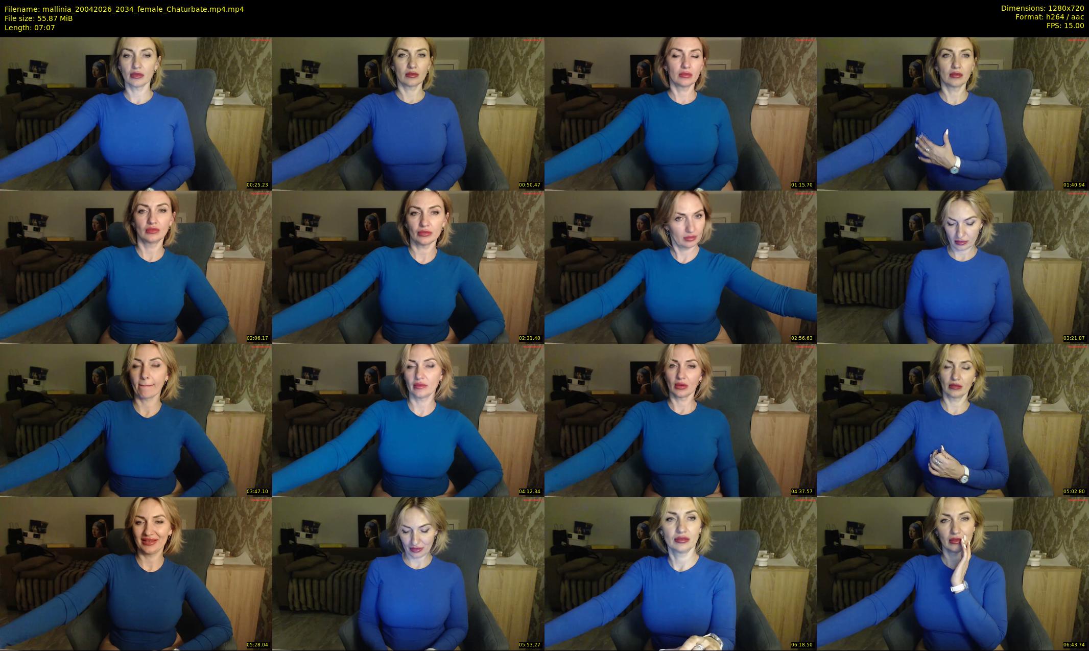mallinia — 8 minute Chaturbate female cam show recording, 720p, Apr 20, 2026