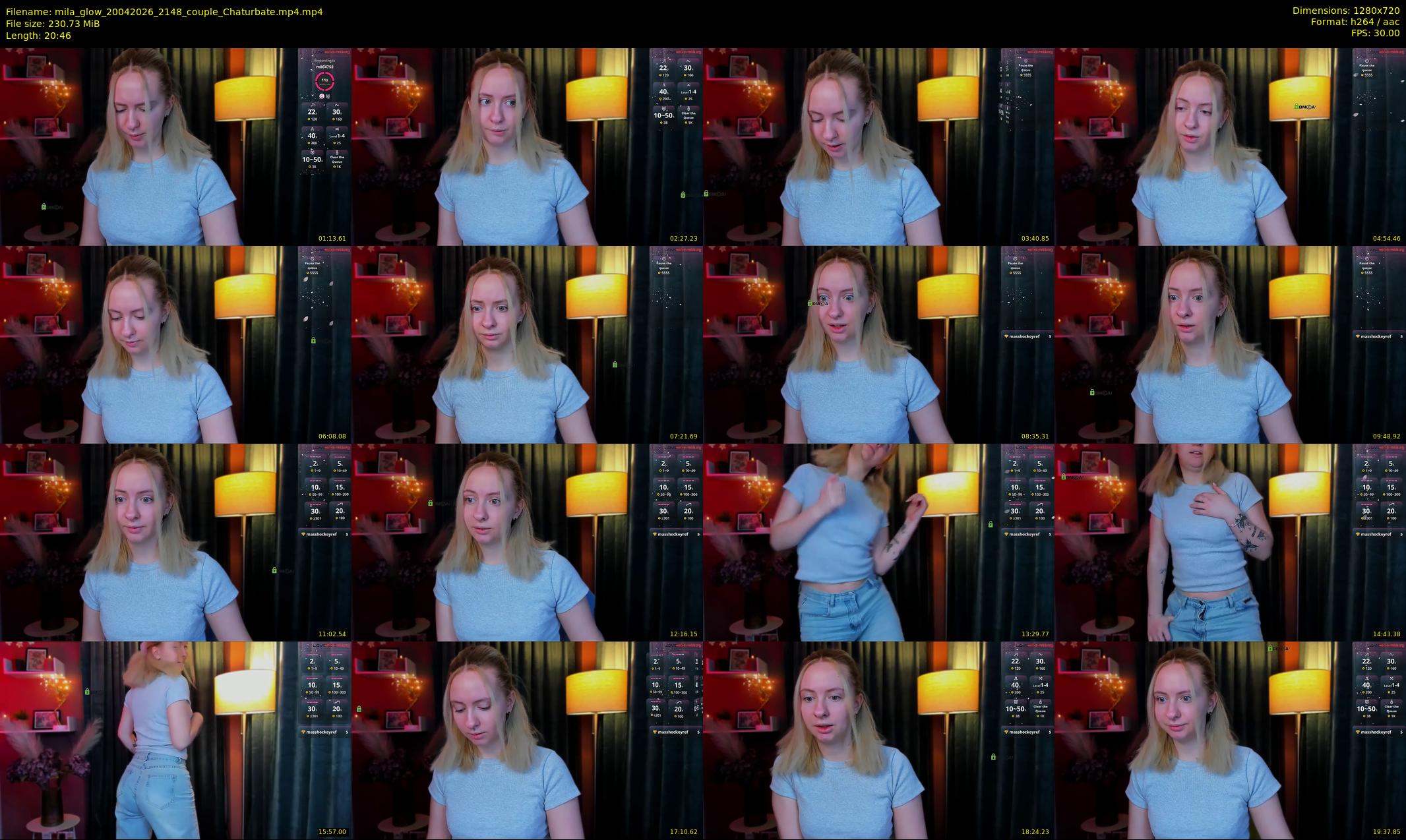 mila_glow — 21 minute Chaturbate female cam show recording, 720p, Apr 20, 2026