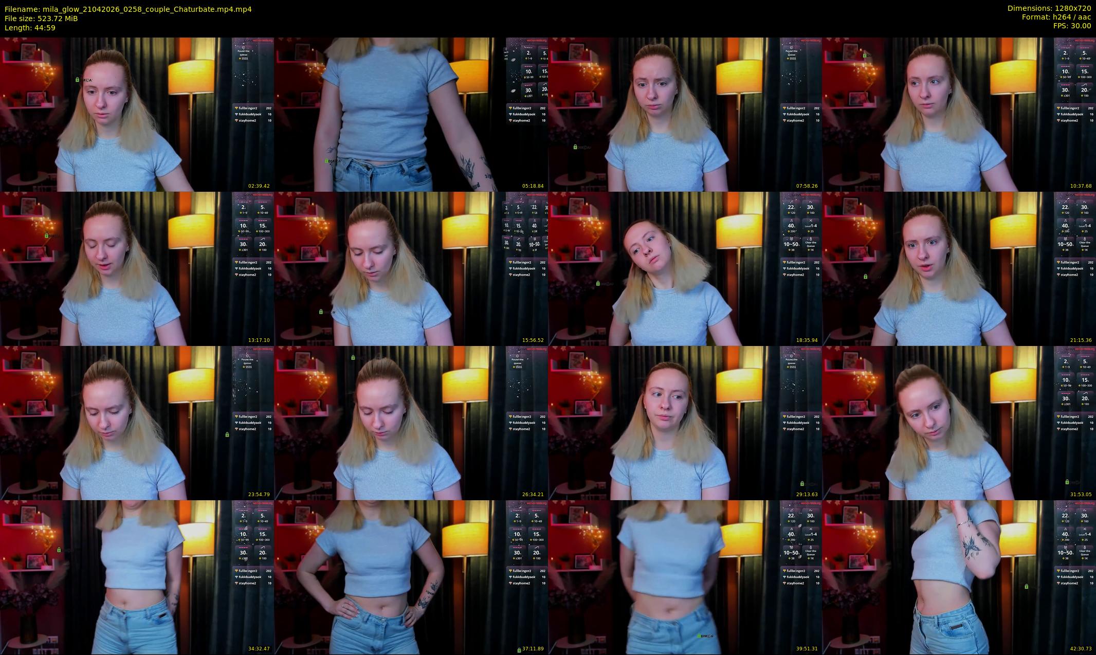 mila_glow — 45 minute Chaturbate female cam show recording, 720p, Apr 21, 2026