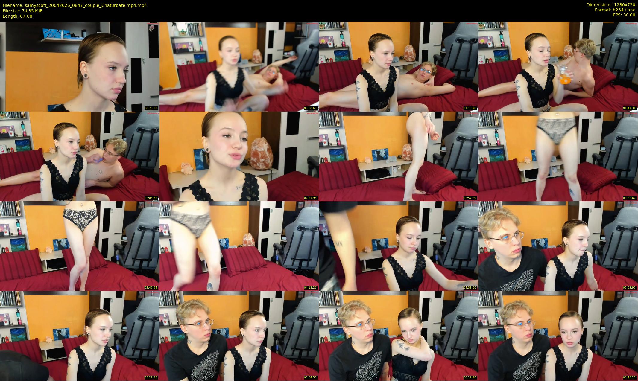 samyscott — 8 minute Chaturbate couple cam show recording, 720p, Apr 20, 2026