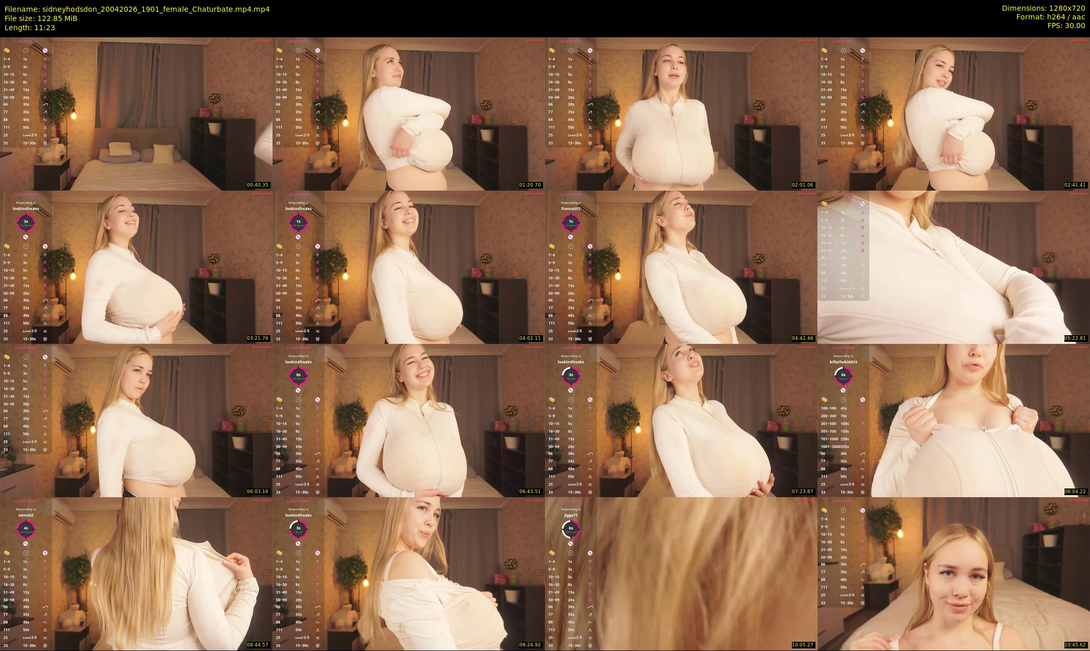 sidneyhodsdon — 12 minute Chaturbate female cam show recording, 720p, Apr 20, 2026