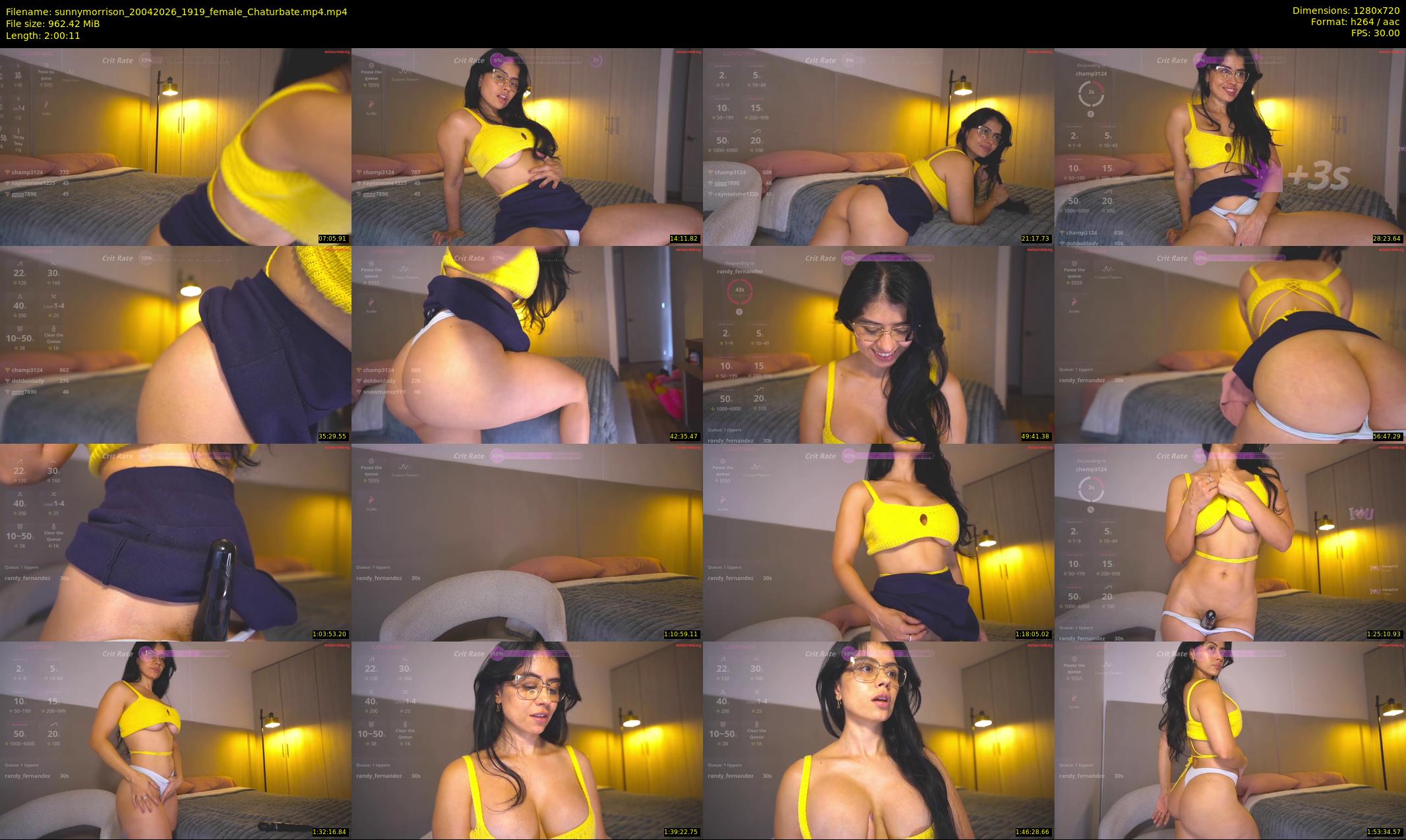 sunnymorrison — 121 minute Chaturbate female cam show recording, 720p, Apr 20, 2026