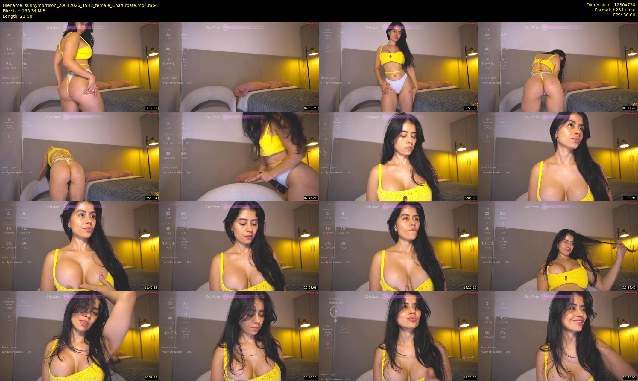sunnymorrison — 22 minute Chaturbate female cam show recording, 720p, Apr 20, 2026