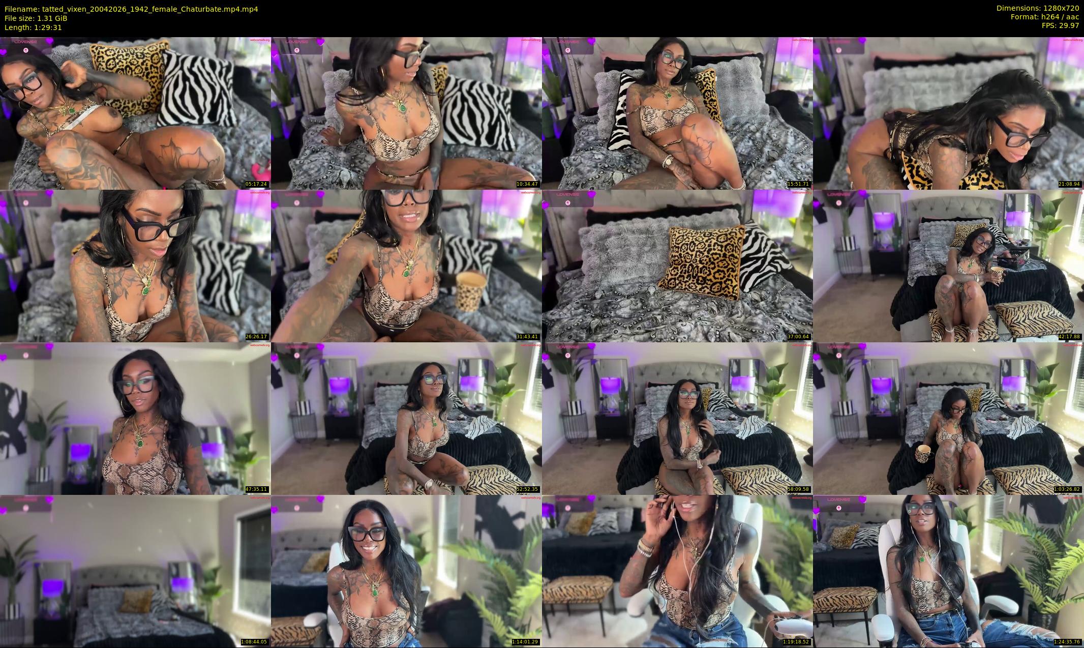 tatted_vixen — 90 minute Chaturbate female cam show recording, 720p, Apr 20, 2026